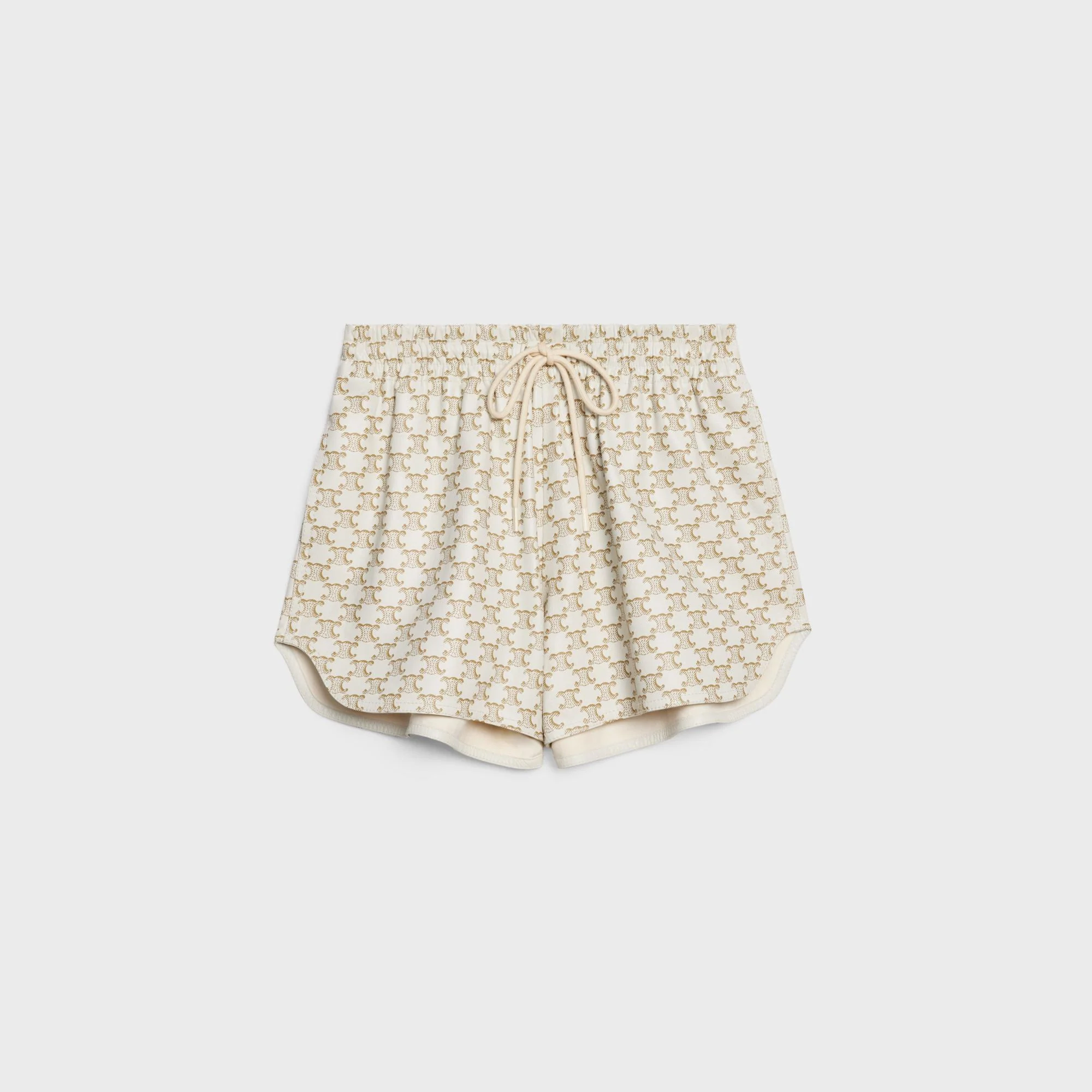 Short Athletic Shorts - Ivory/Gold