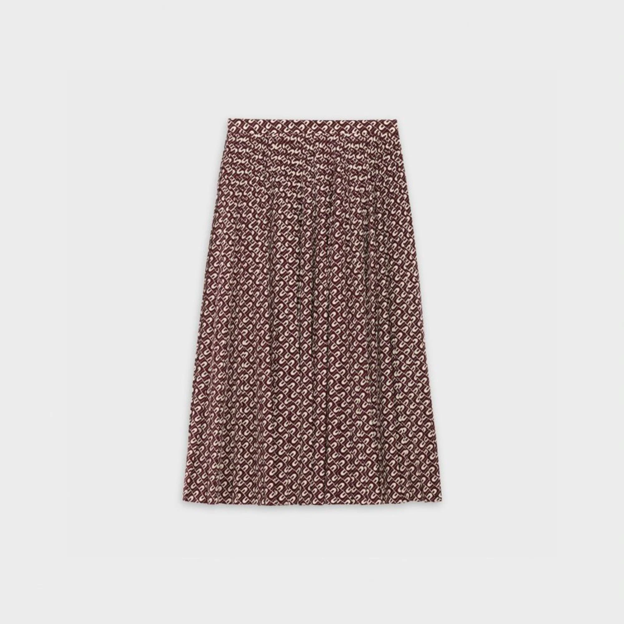 Pleated Midi Skirt - Prune