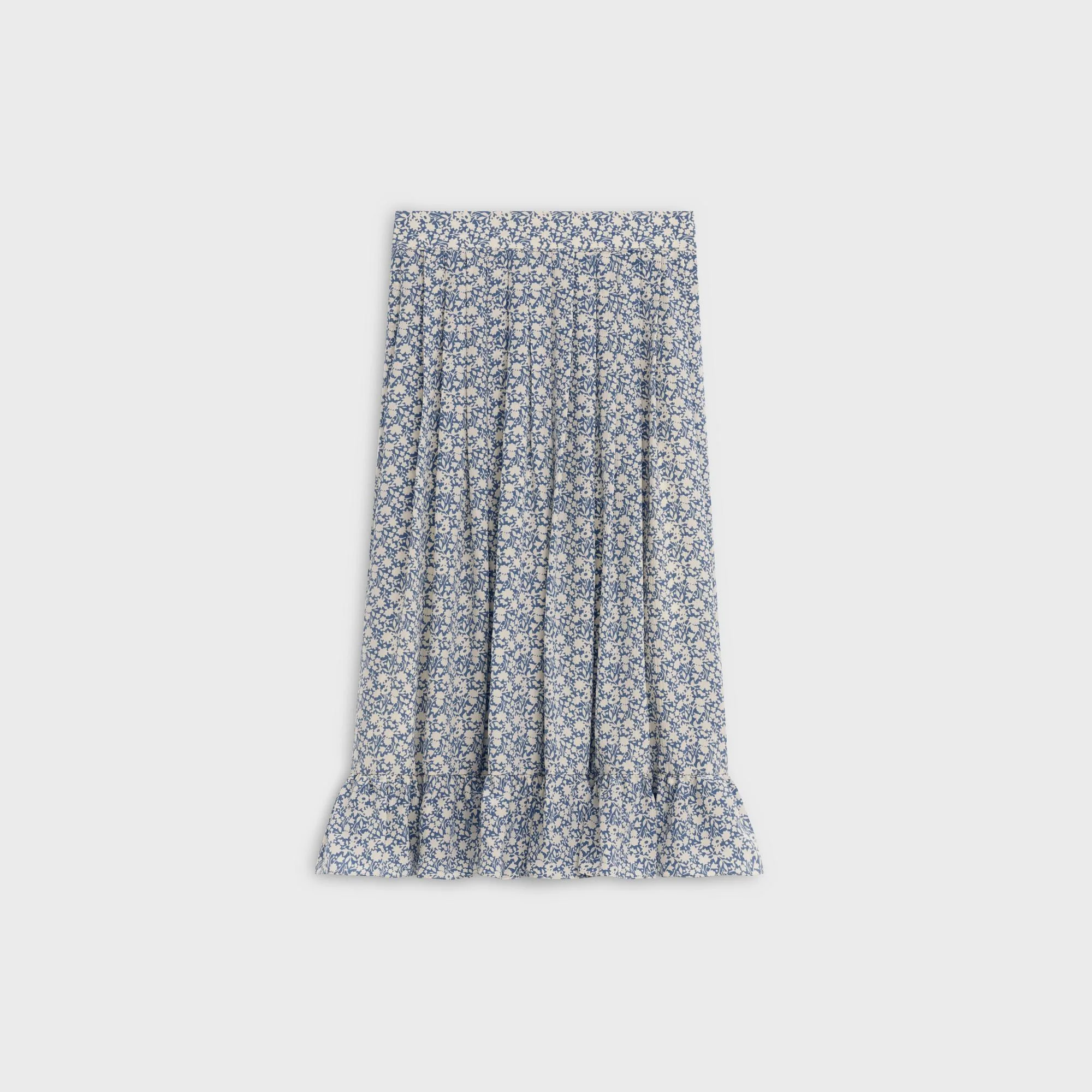 Pleated Prairie Skirt - Blue/Off White - Image 2