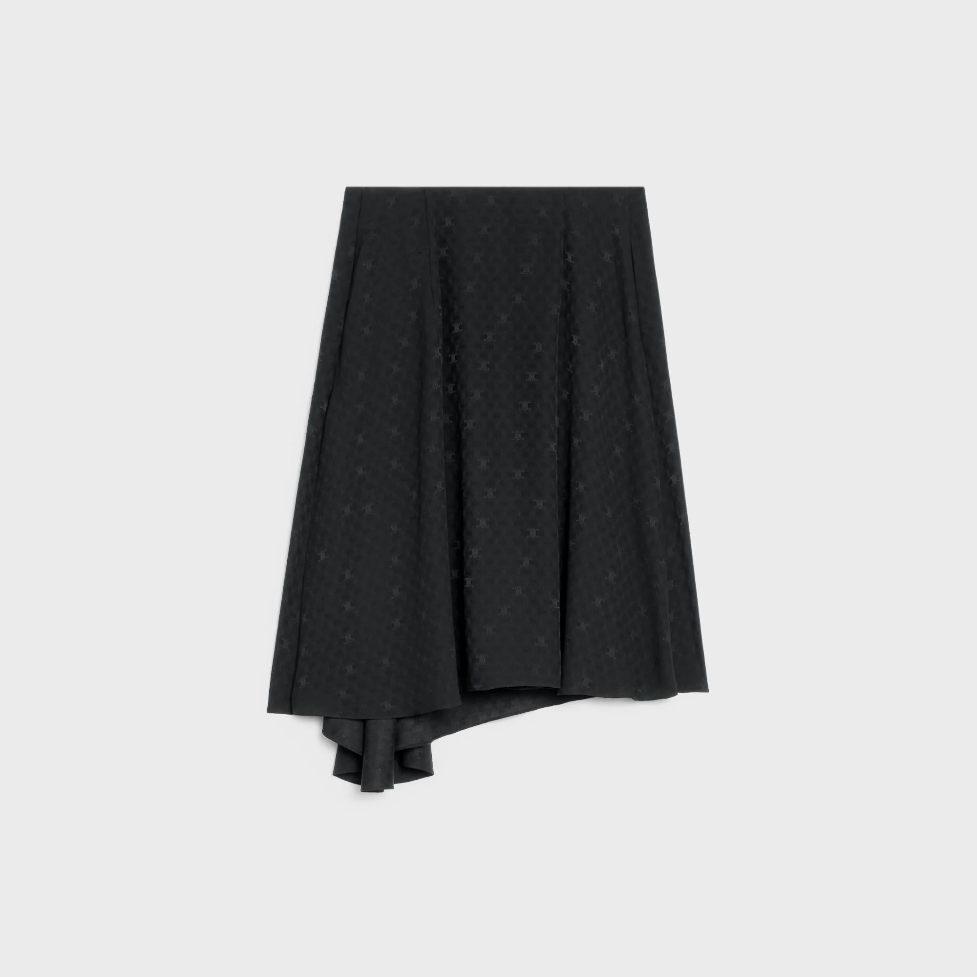 Asymmetrical Skirt With Gold Buttons - Black - Image 2