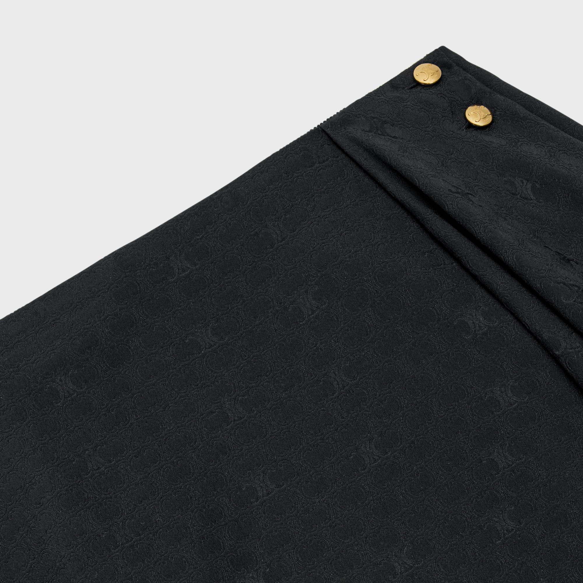 Asymmetrical Skirt With Gold Buttons - Black - Image 3
