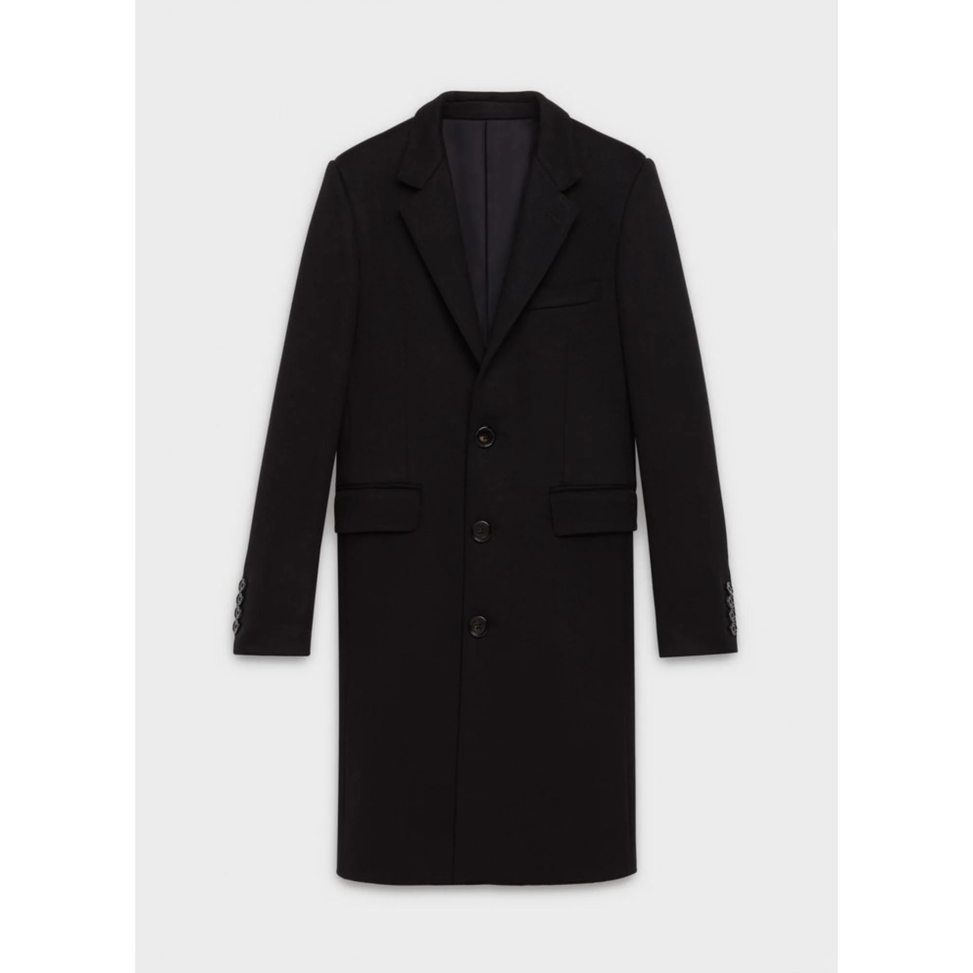 Chesterfield 3B Straight Collar Coat - Black