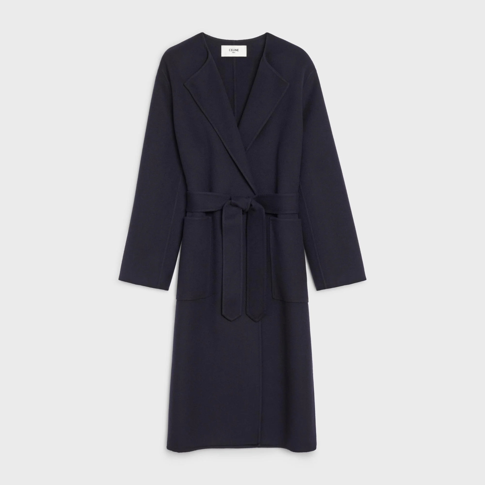 Double Faced Pure Collar Coat - Midnight