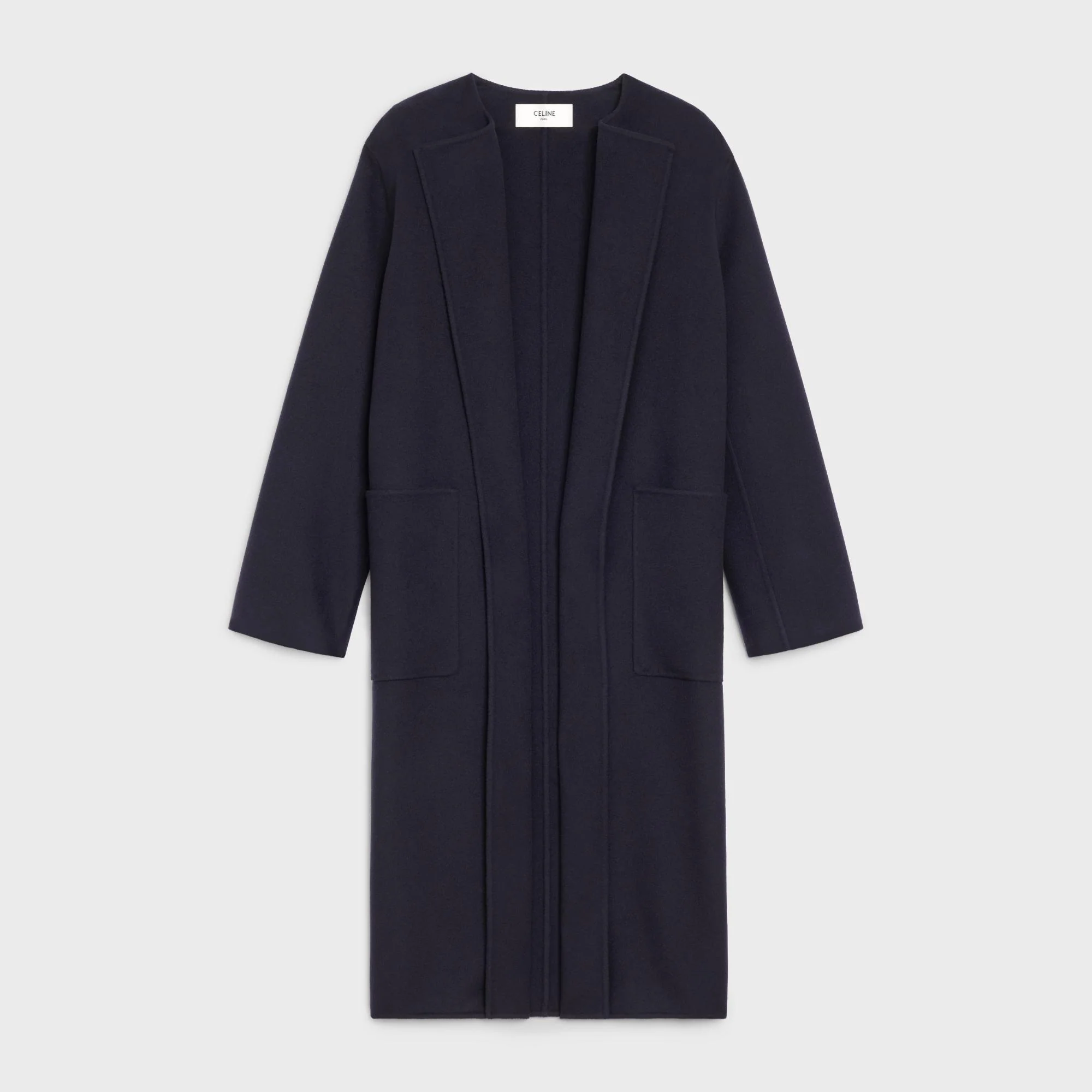 Double Faced Pure Collar Coat - Midnight - Image 3