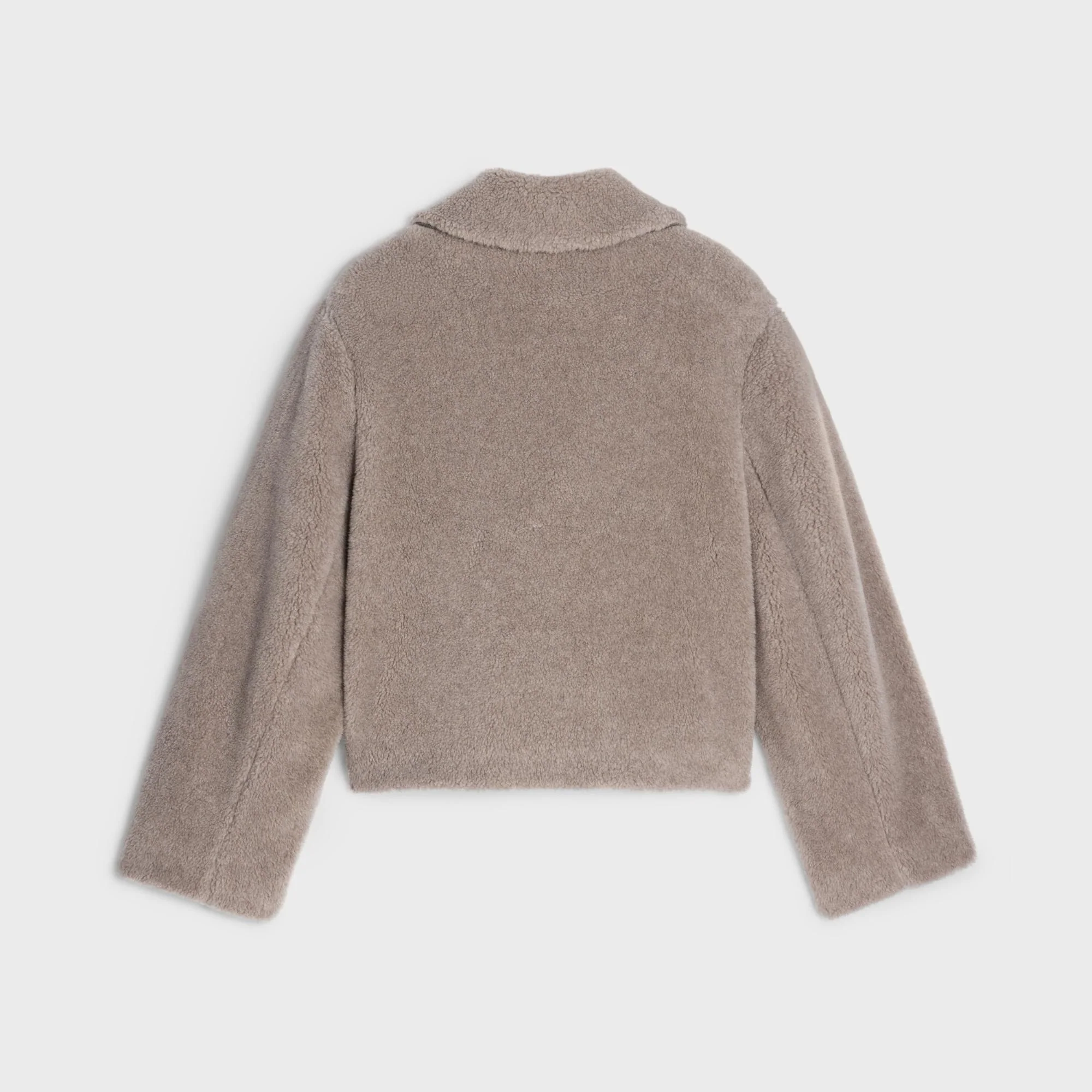 Cropped Peater Coat - Taupe - Image 2