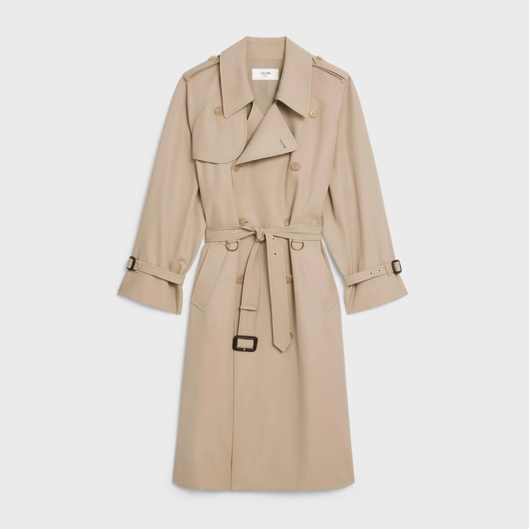 Dorian Trench Coat - Off White/Deep Red