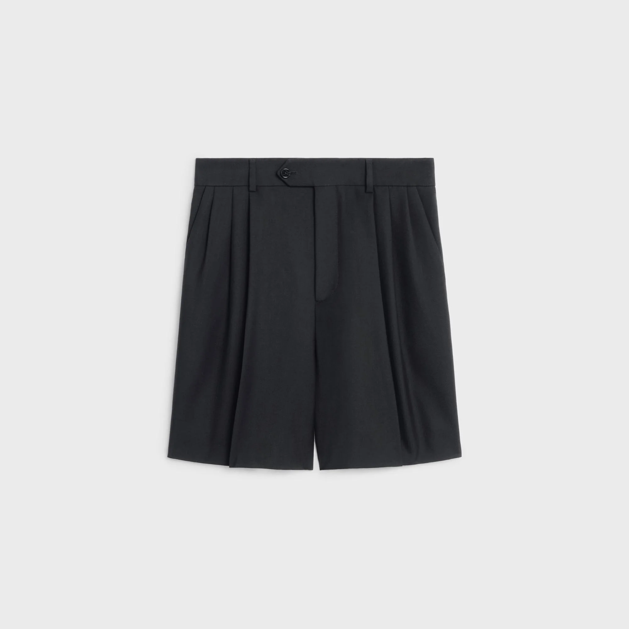 Men'S 3-Pleat Tux Shorts - Black