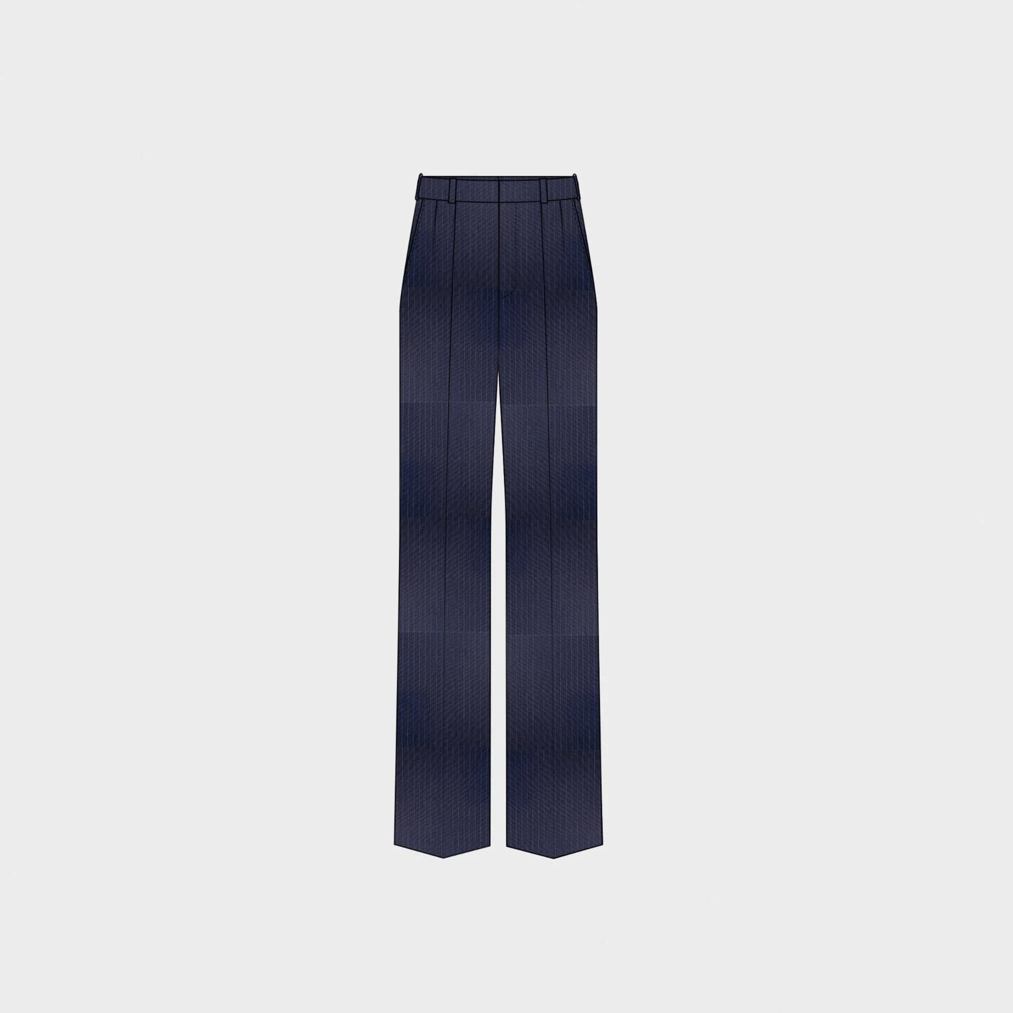 2-Pleat Kitty Trousers - Navy/Chalk