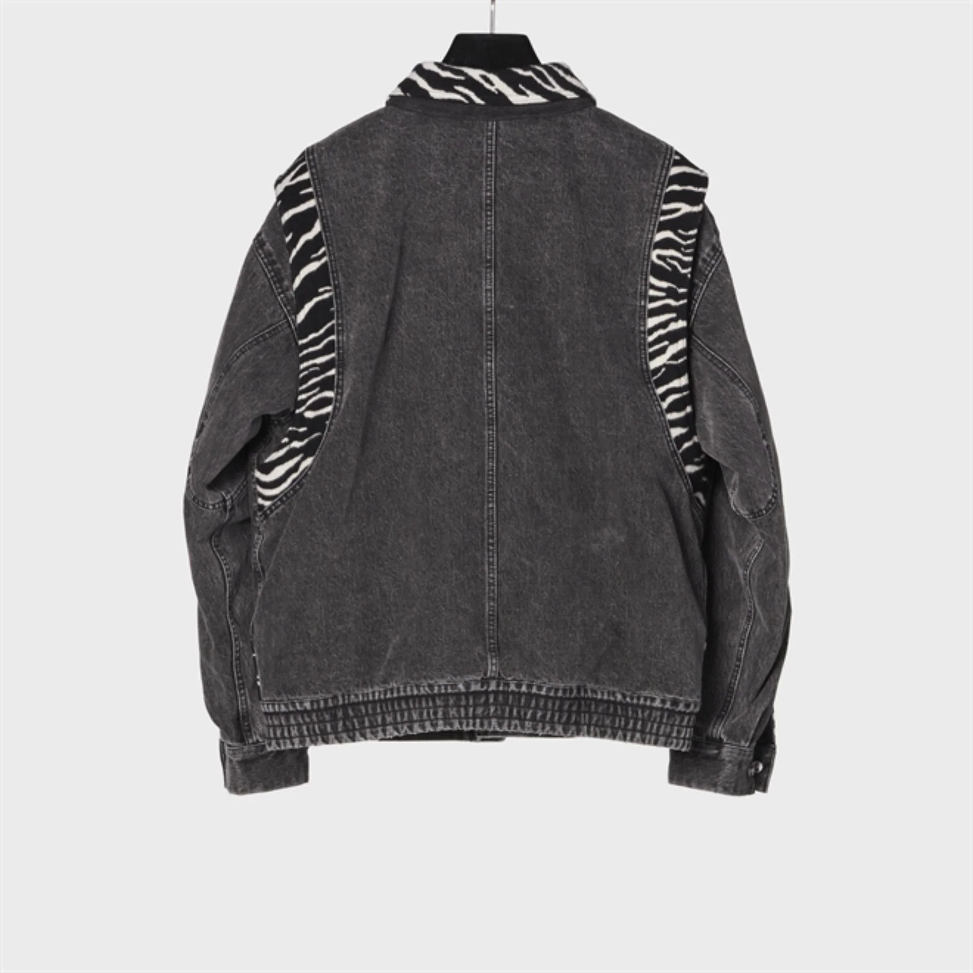 Oversize Mix Ball Jacket - Charcoal Wash - Image 3