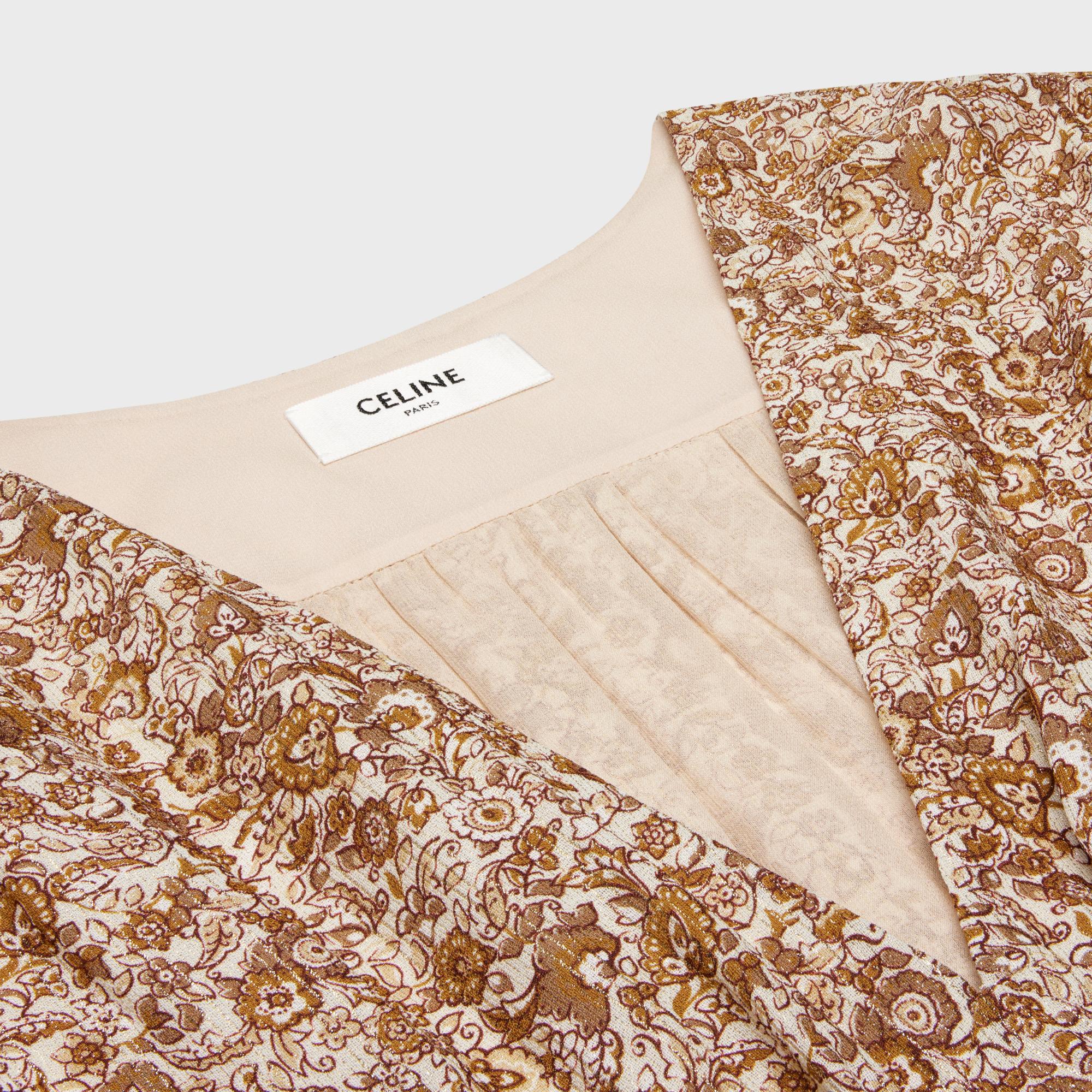 Mini Robe Babydoll Col V - Ecru/Beige/Marron - Image 3