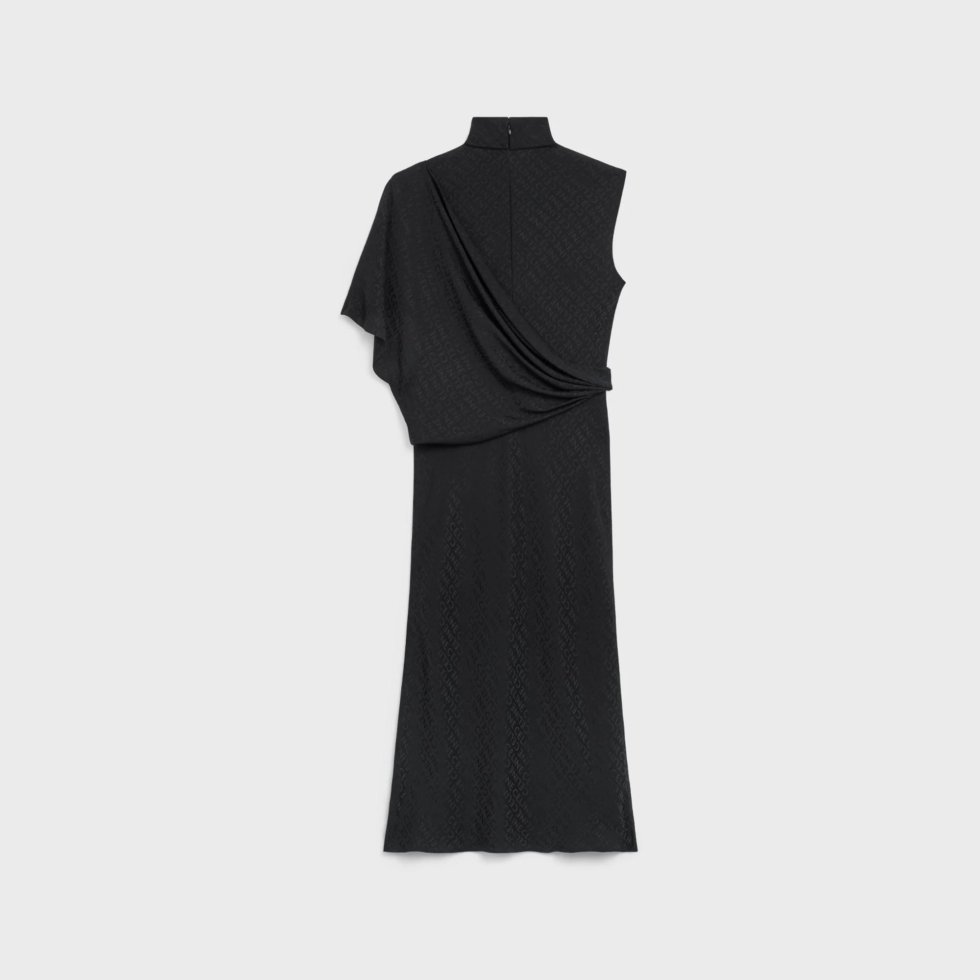 Short Sleeved Draped Dress - Black - Image 2