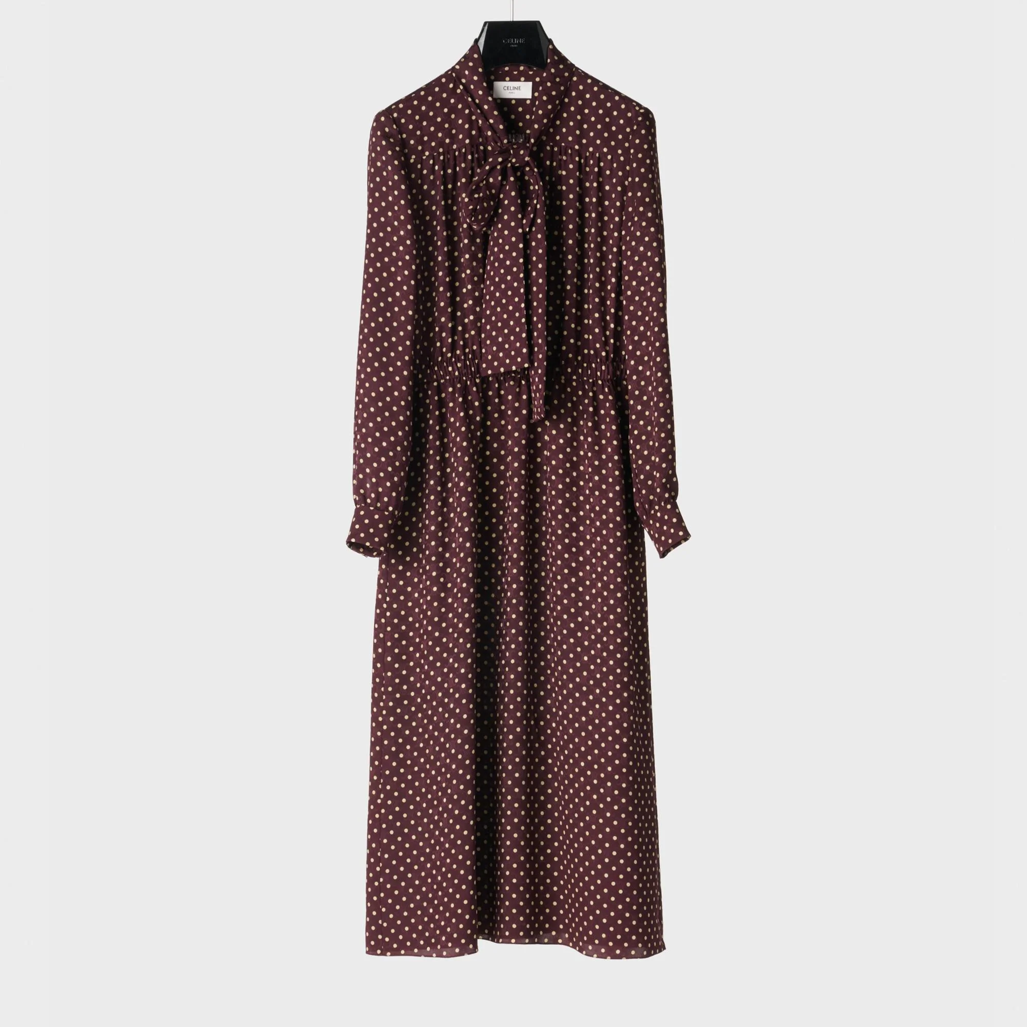 Low Lavalliere Dress - Bordeaux/Chalk