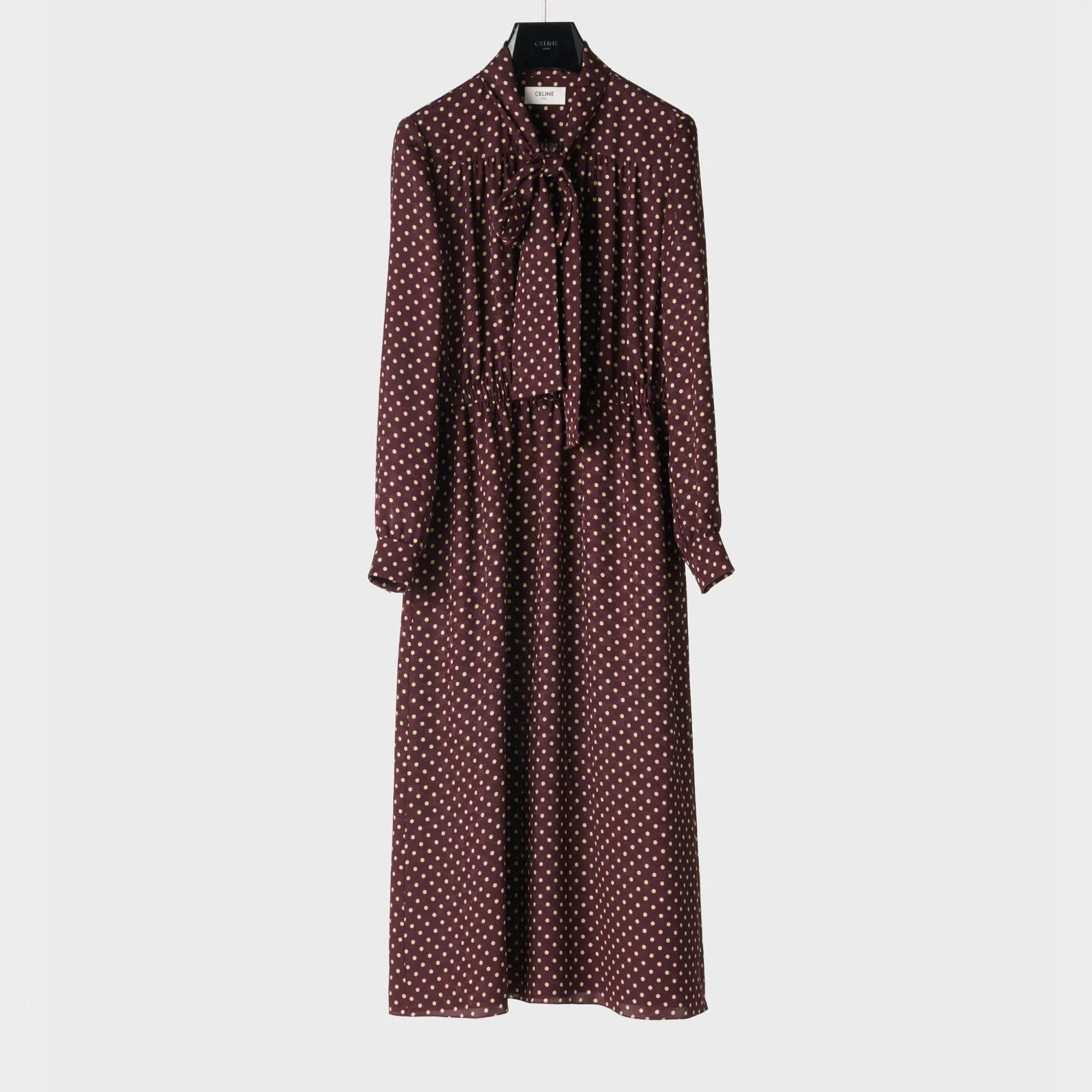 Low Lavalliere Dress - Bordeaux/Chalk