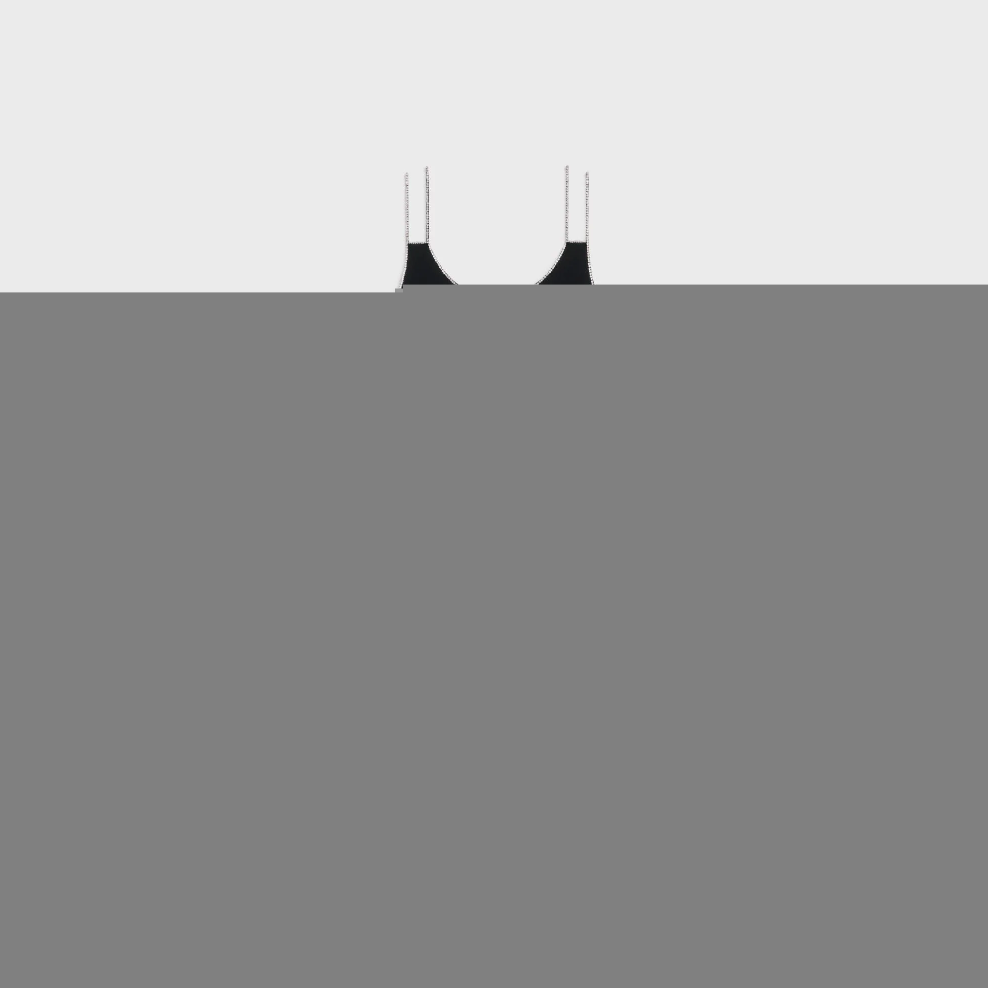 Backless Dress With Strass Straps - Black - Image 4