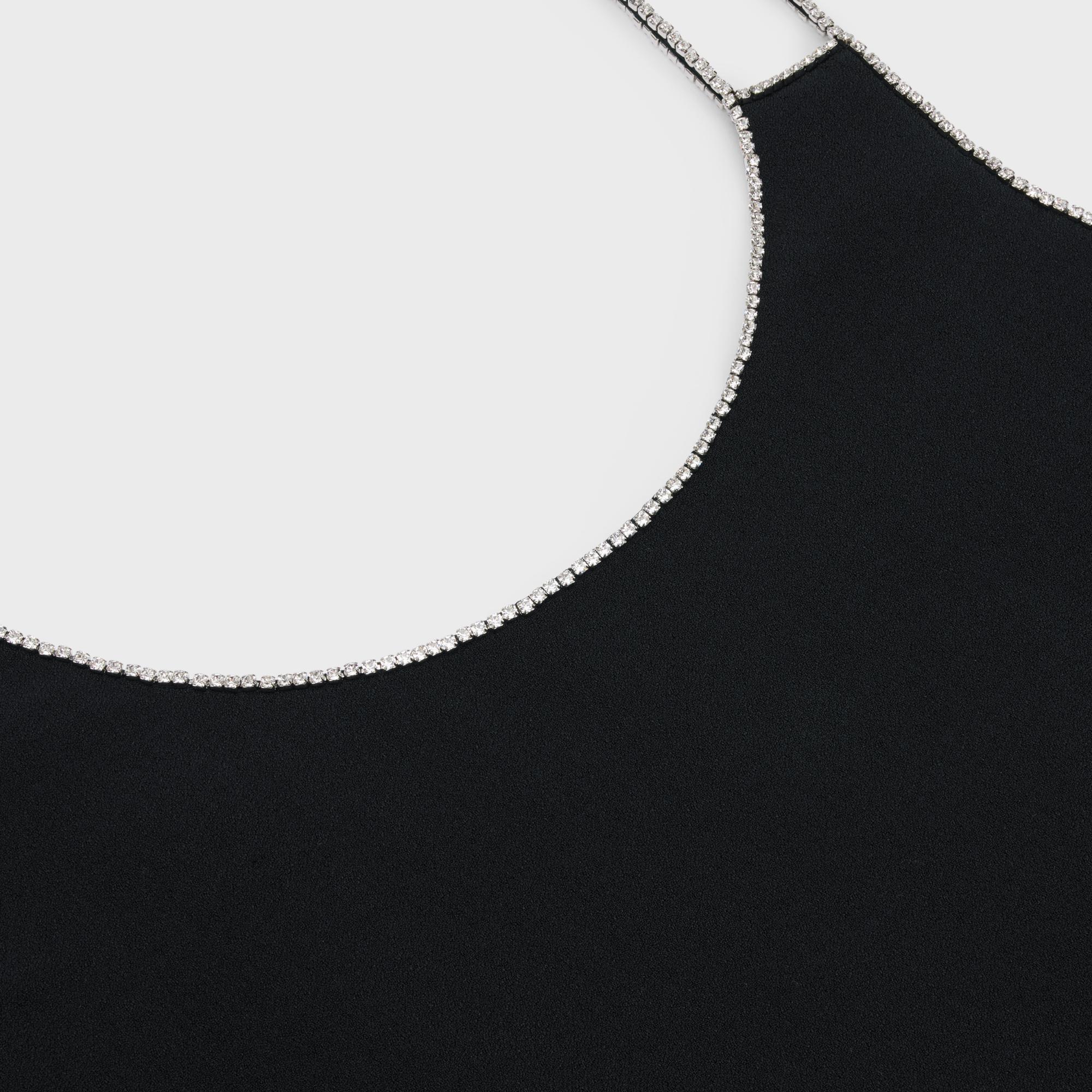 Backless Dress With Strass Straps - Black - Image 6