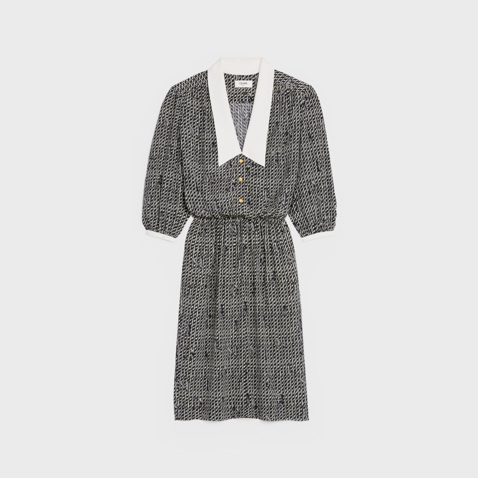 Oppo Collar Board Dress - Chalk/Black
