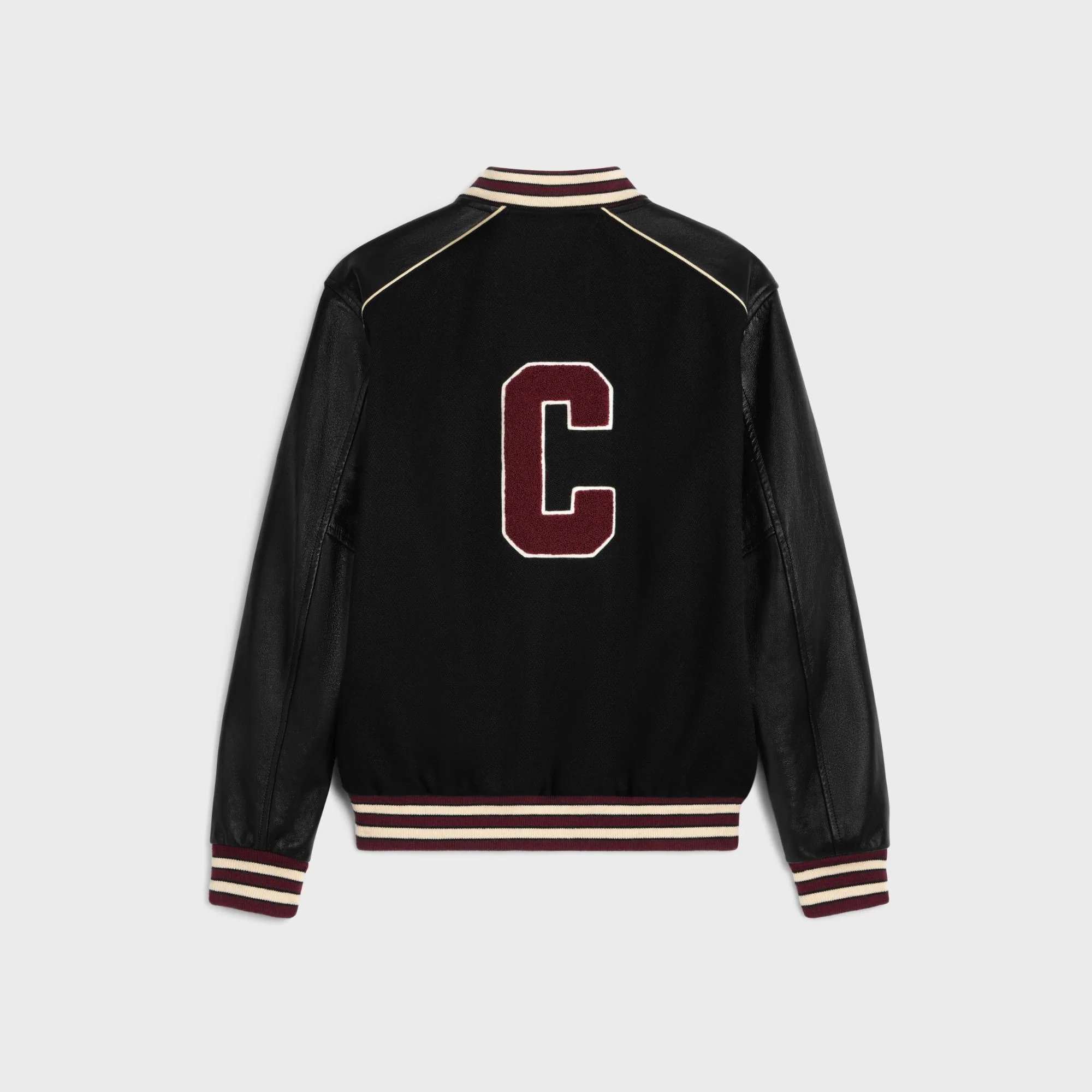 Teddy Oversize Details Cuir C - Black/Burgundy - Image 2