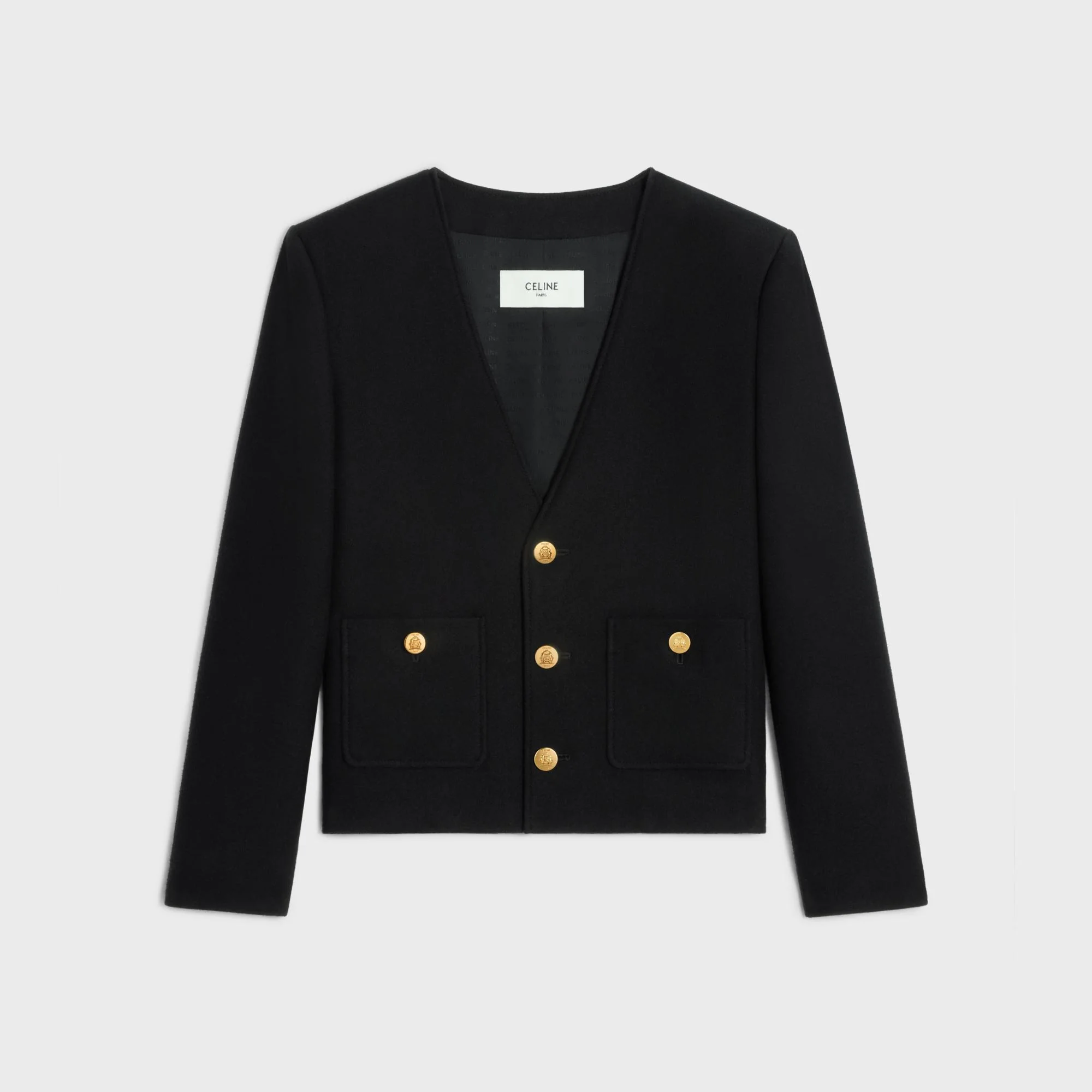 Veste Chasseur Col V - Black