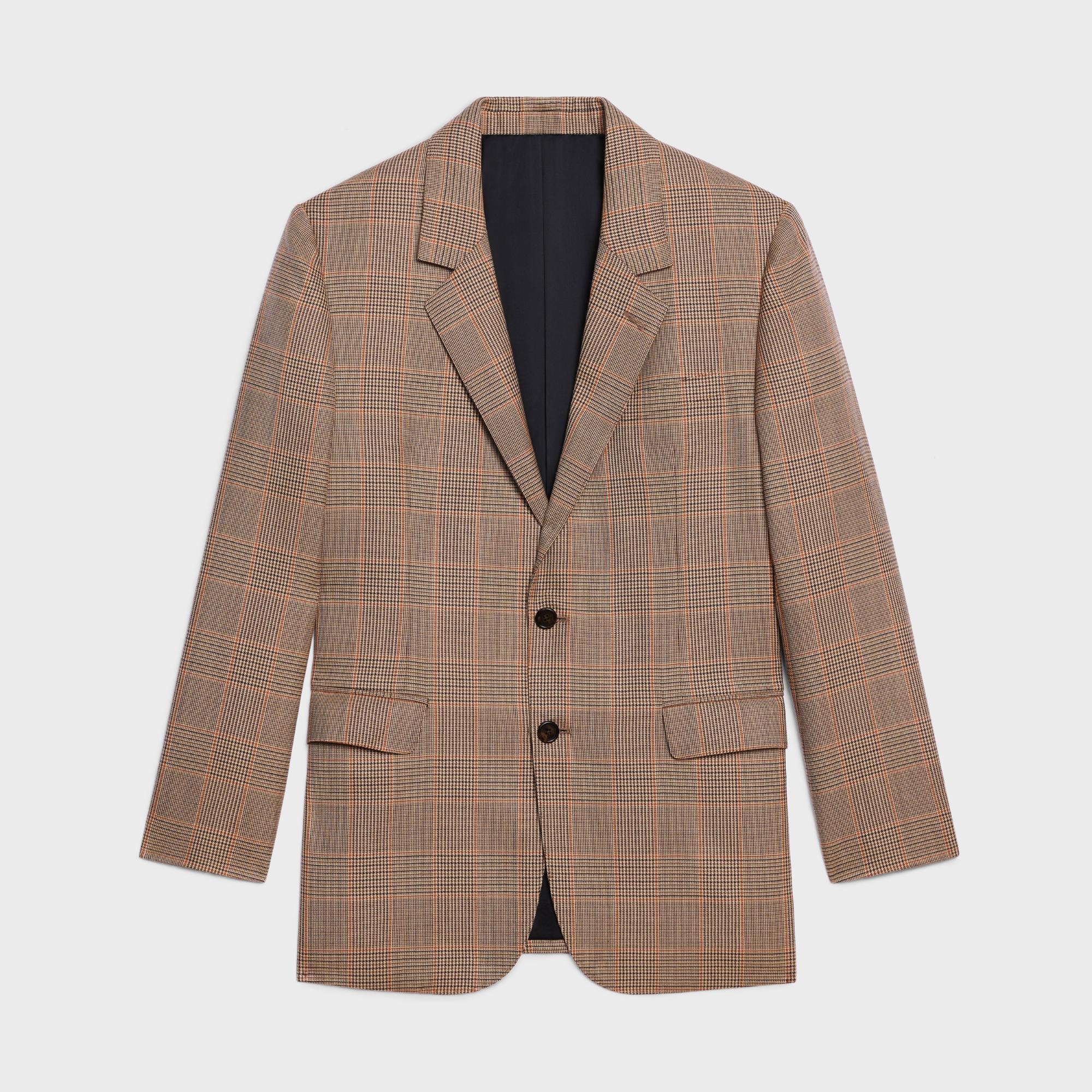Jude 2B Straight Collar Jacket - Beige/Chestnut/Black