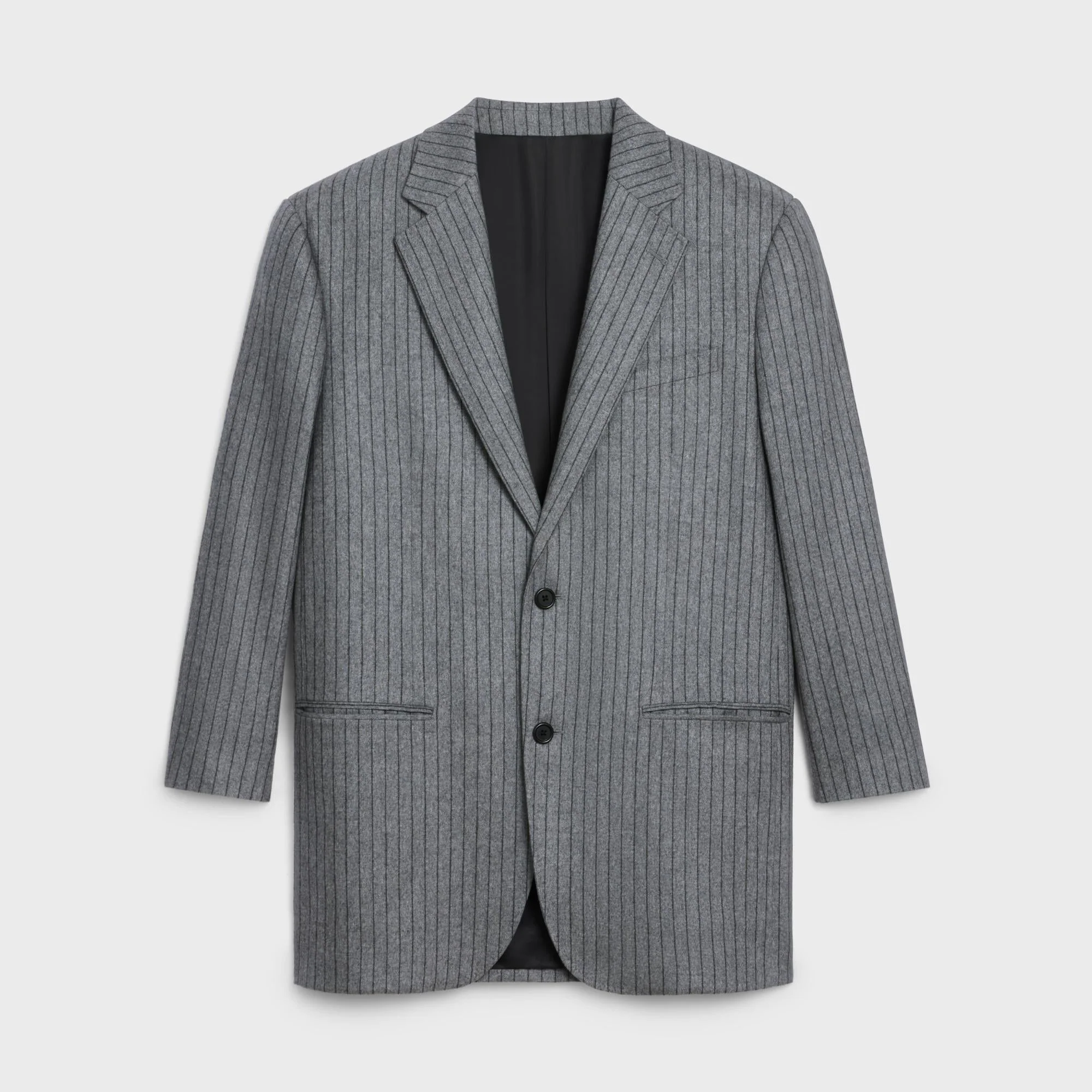 Boys Jacket 2B Right Collar - Grey/Black - Image 4