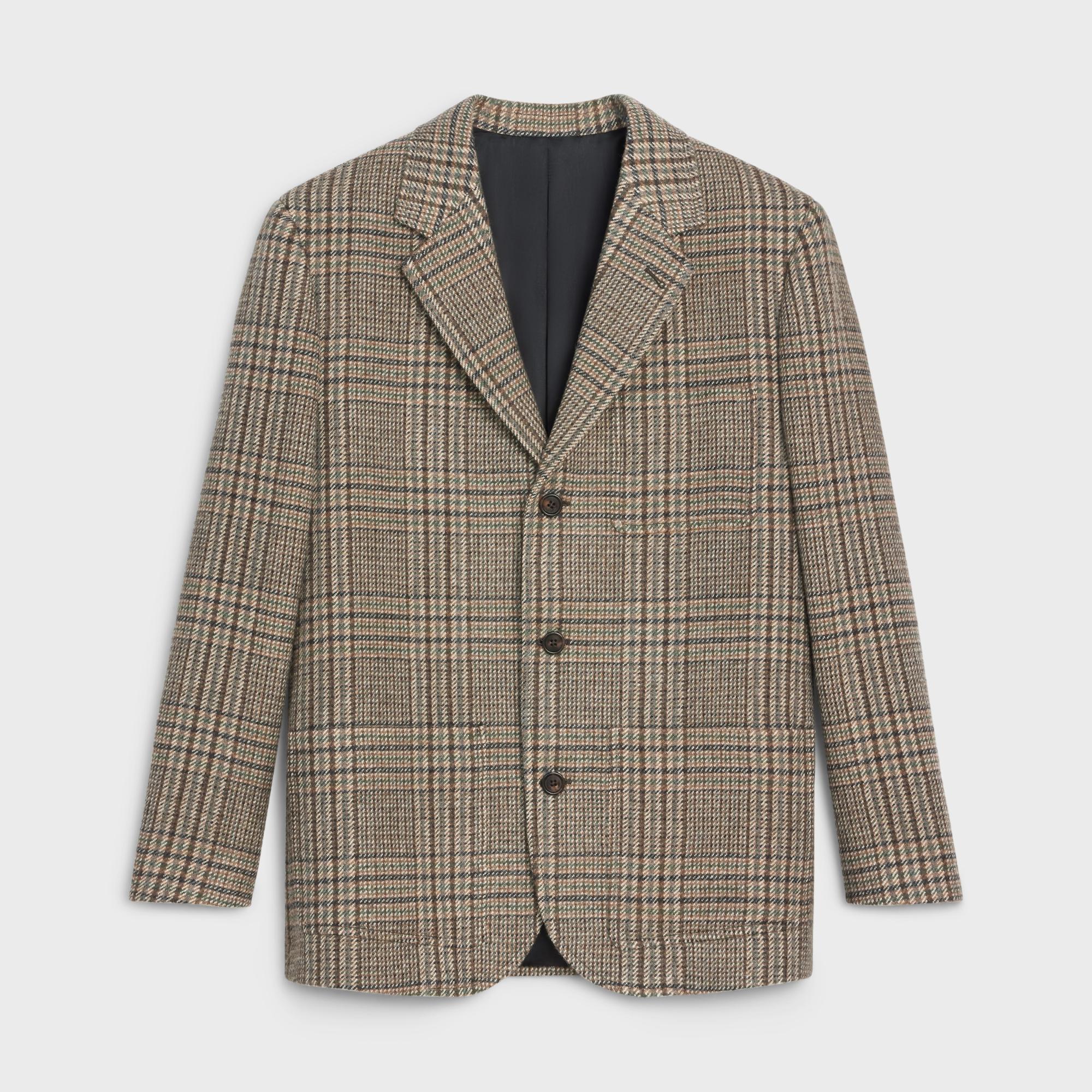 Preppy Jacket 3B Straight Collar - Brown/Khaki/Chalk