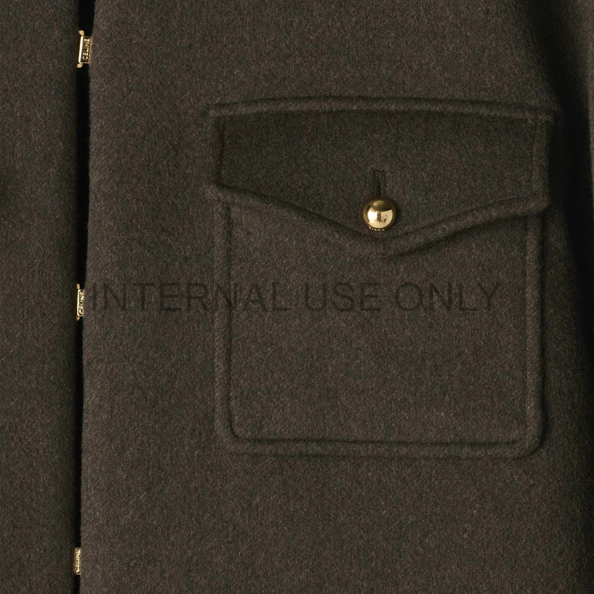 Jacket With Oversized Staple Pure Collar - Khaki Melange - Image 4