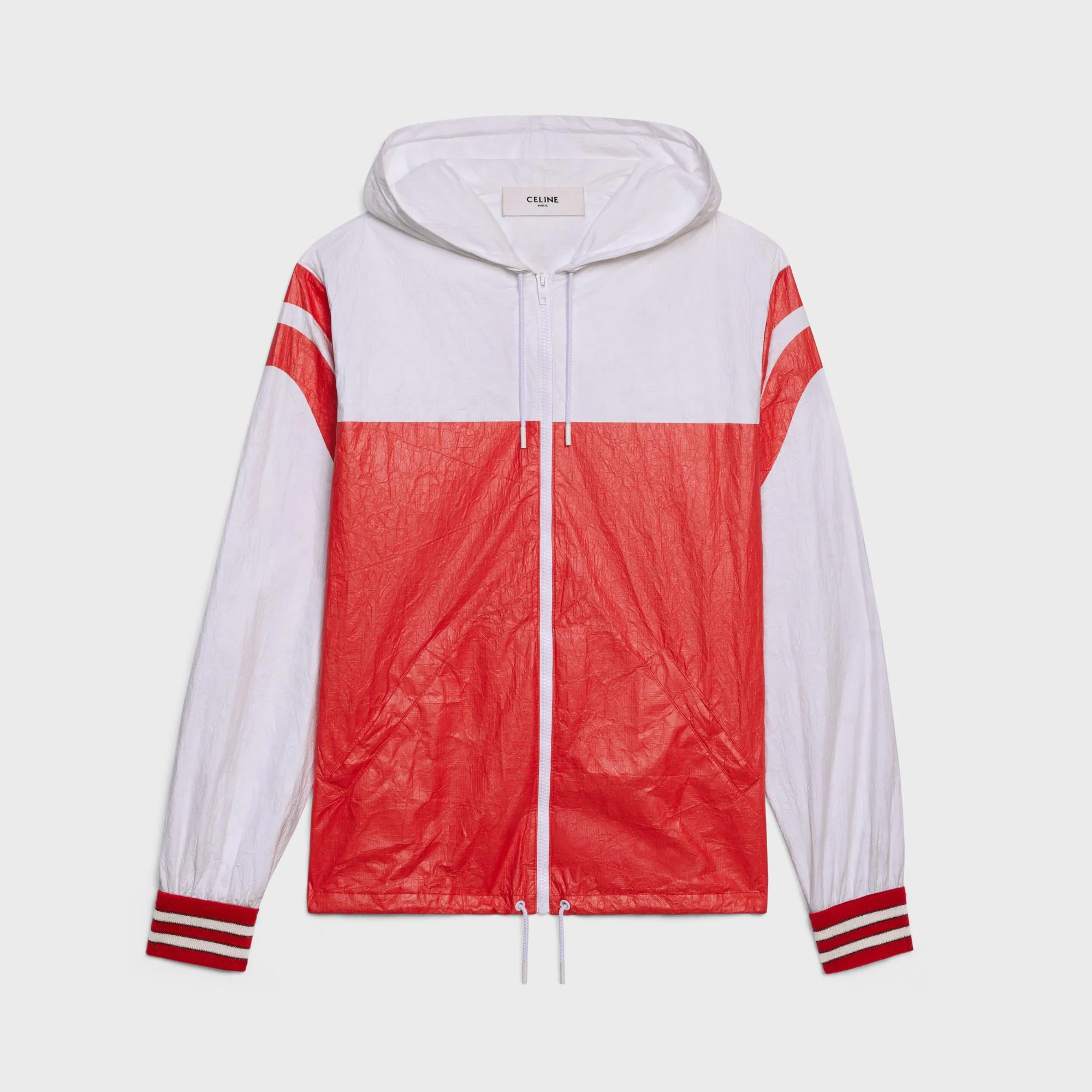 Celine Hooded Zip Jacket - White/Red
