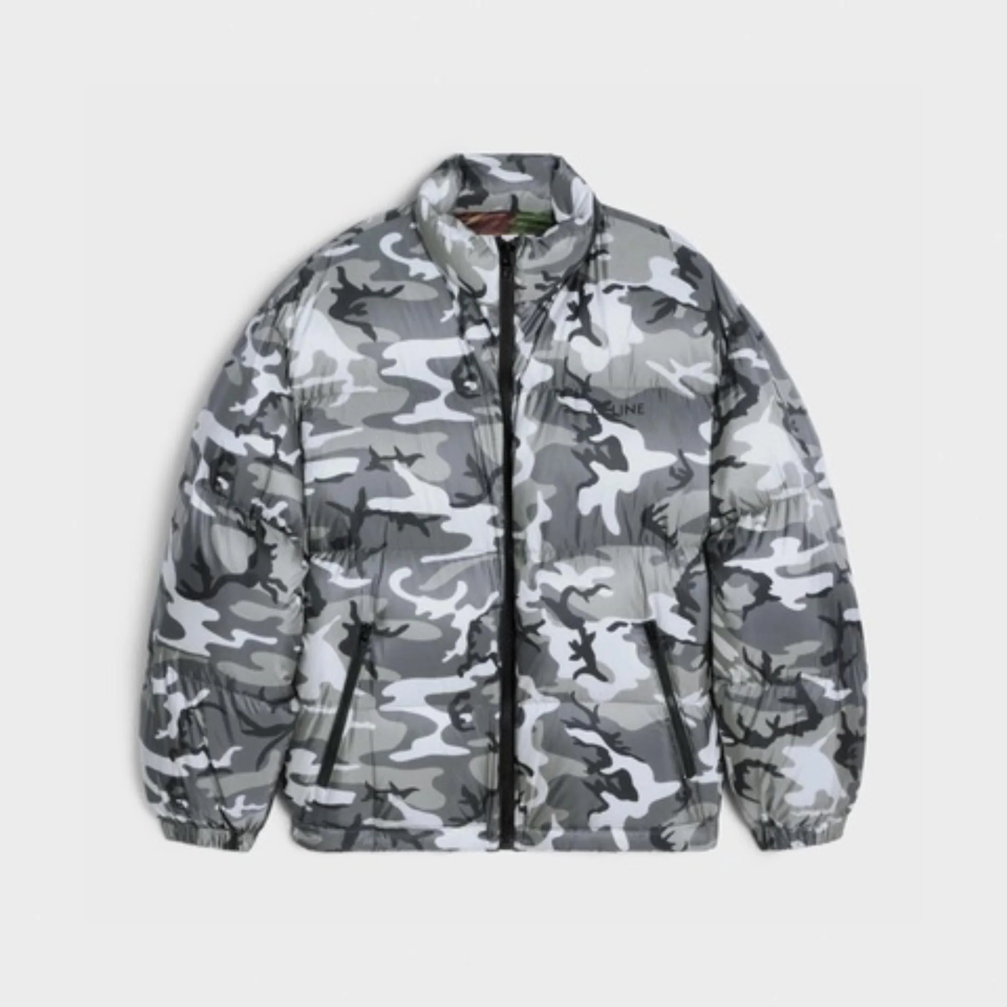 Celine Short Down Jacket - Black/Grey - Image 3