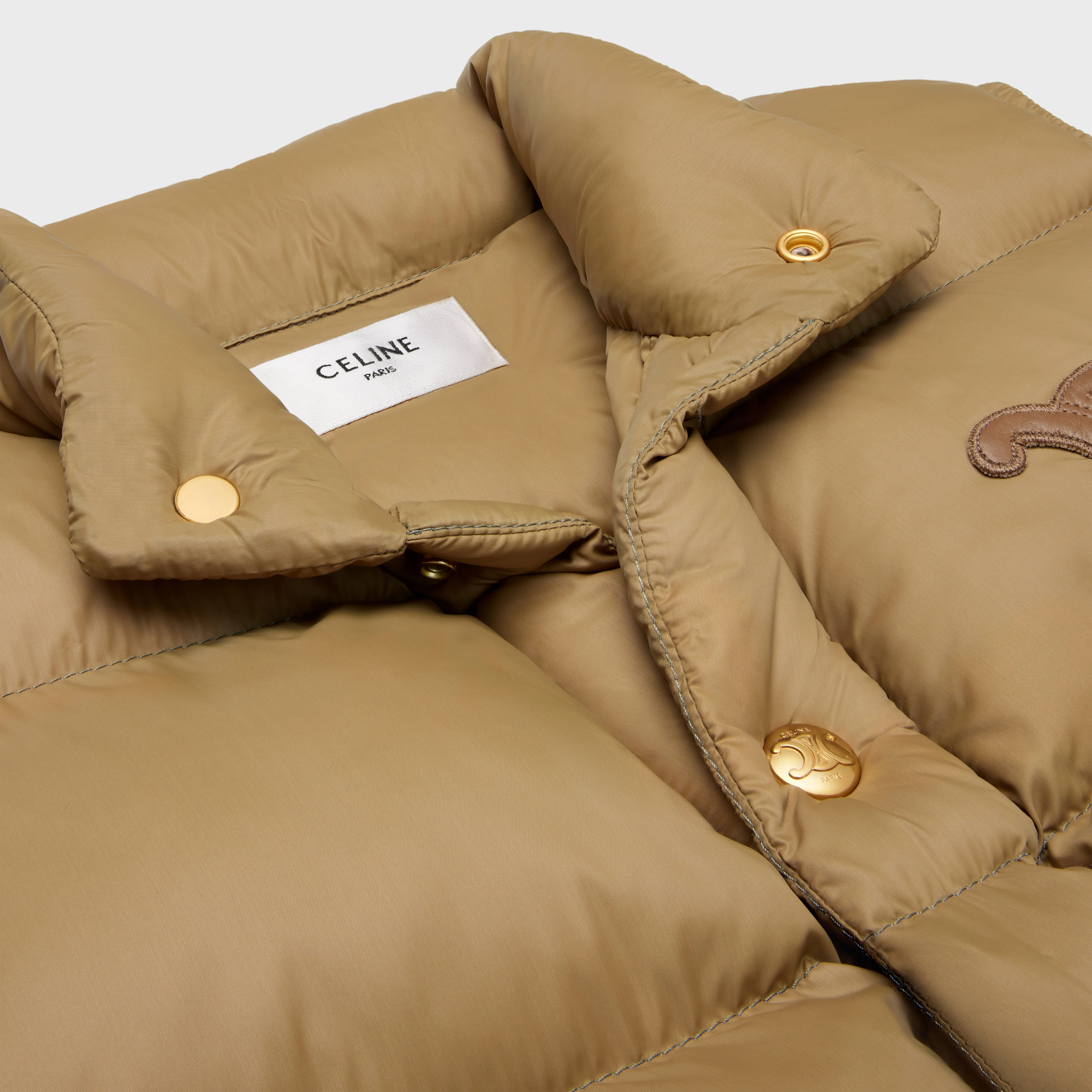 Triomphe Sleeveless Down Jacket - Caramel/Camel - Image 3