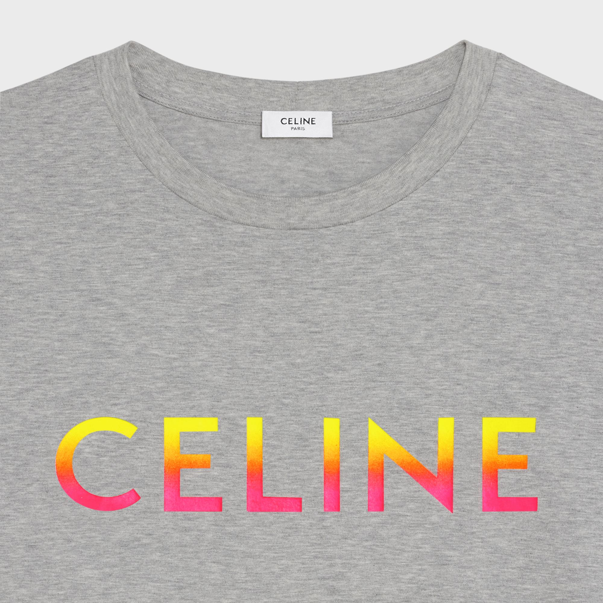 Celine Multico Loose T-Shirt - Grey Melange - Image 3