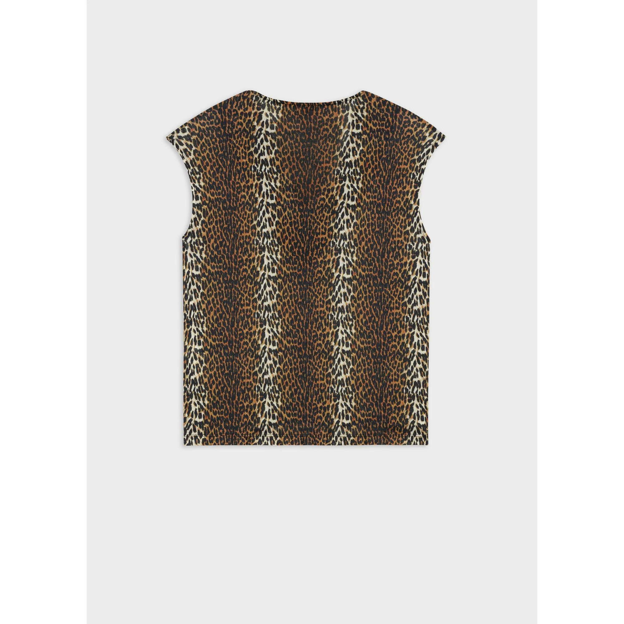 Benitier Collar Top - Leopard - Image 2