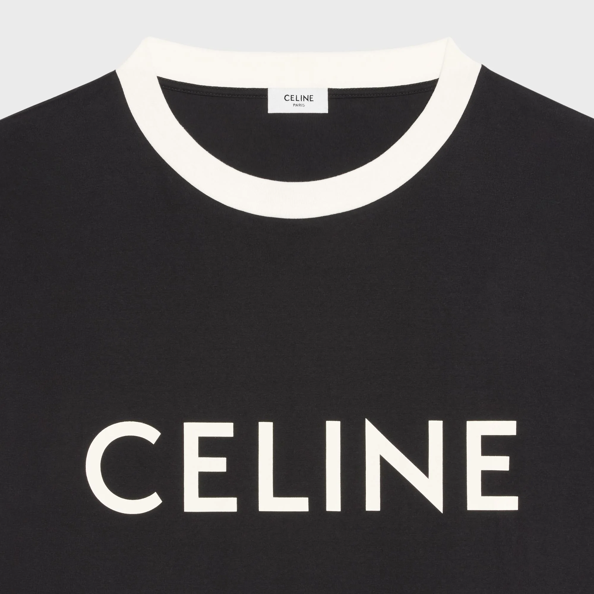 Oversized Celine Fringe T-Shirt - Black/White - Image 4