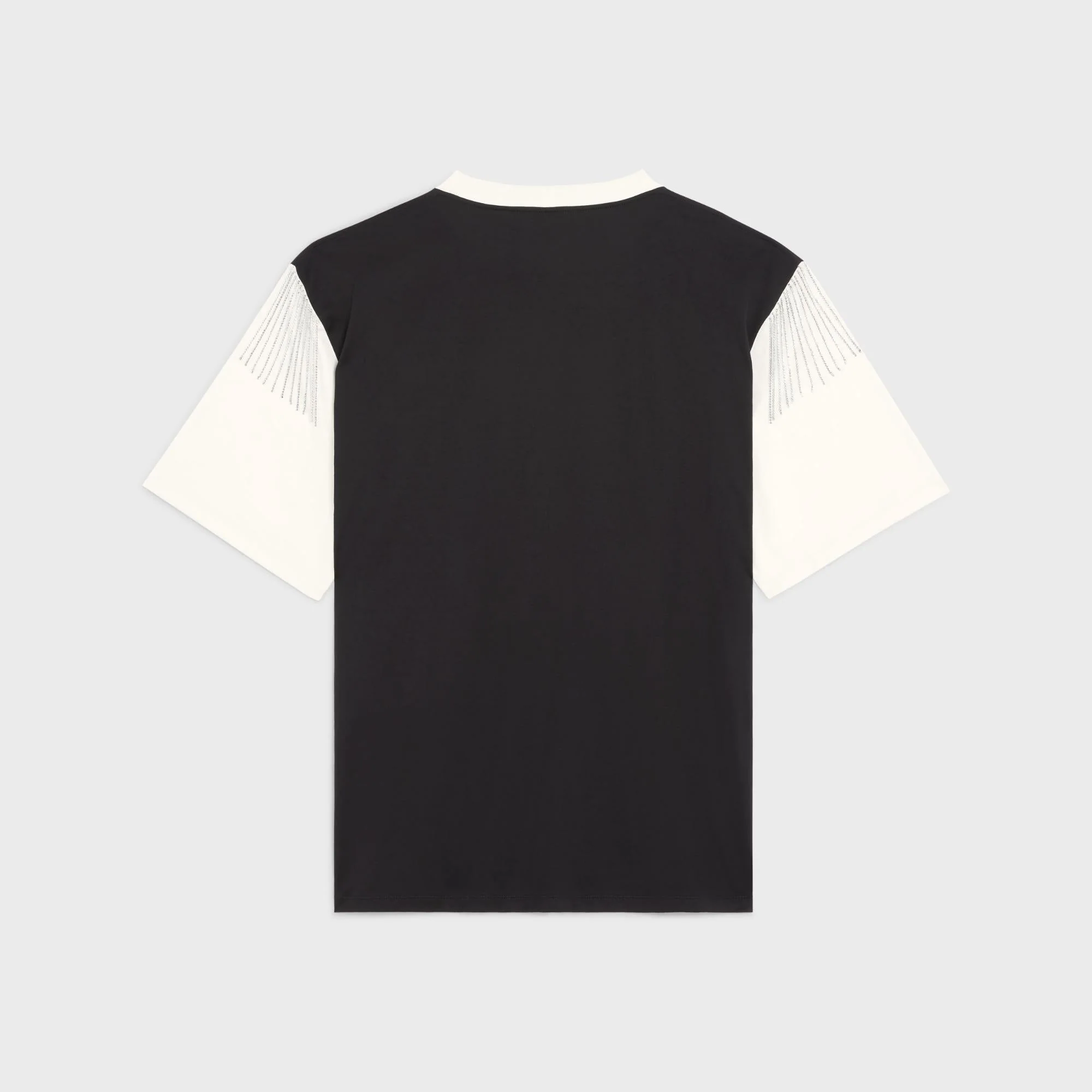 Oversized Celine Fringe T-Shirt - Black/White - Image 2