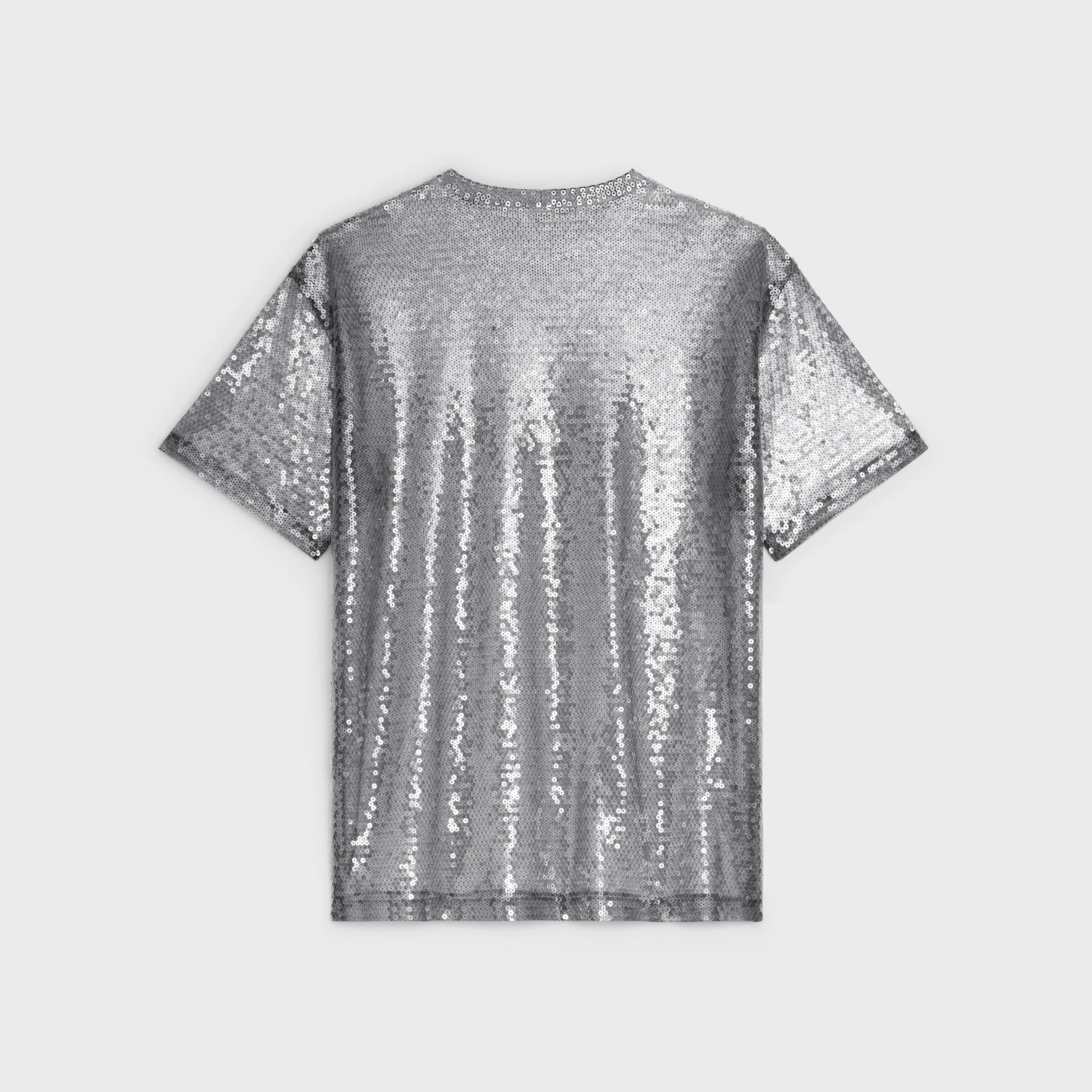 Loose Sequined T-Shirt - Black
