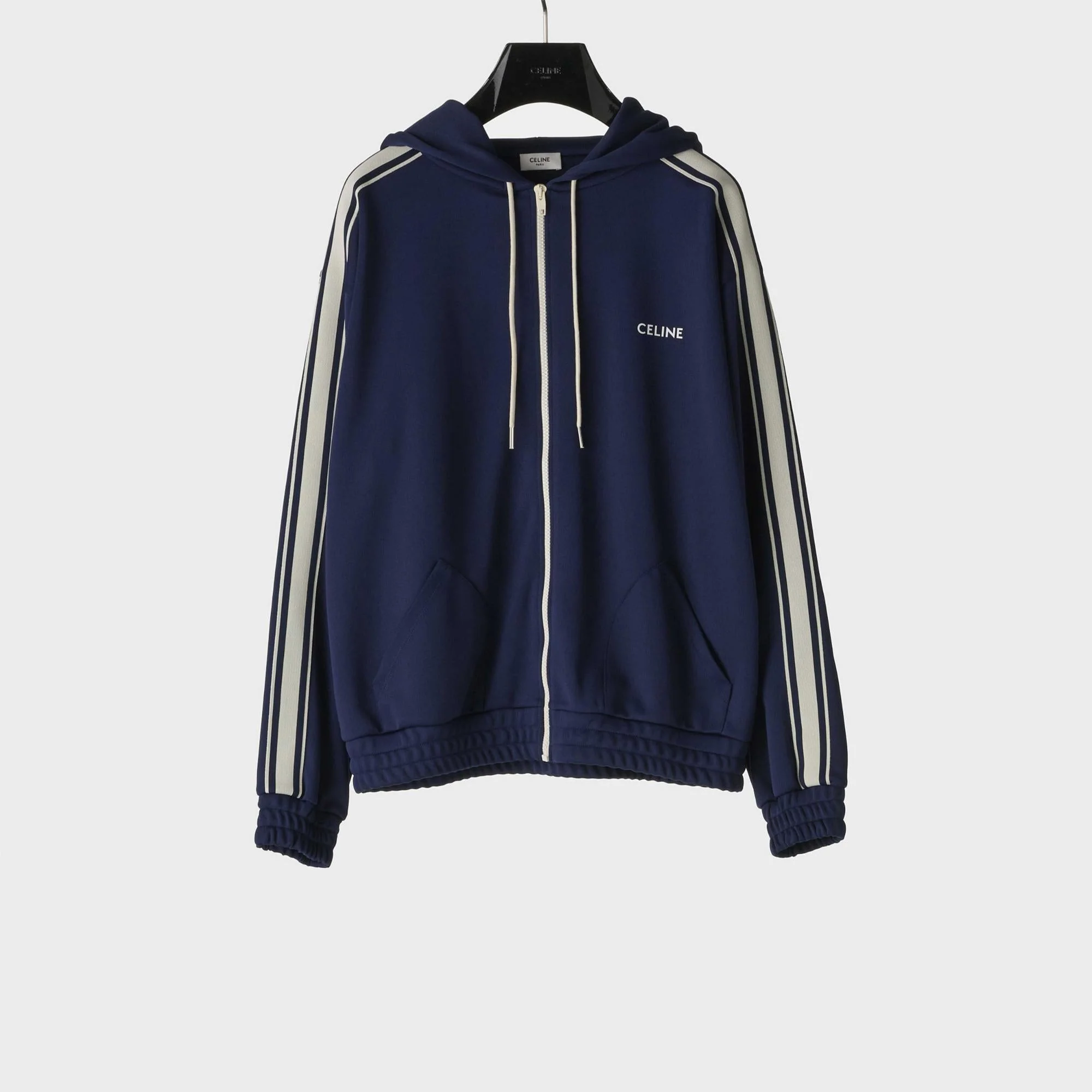 Celine Hooded Tracksuit Jacket - Navy/Off White