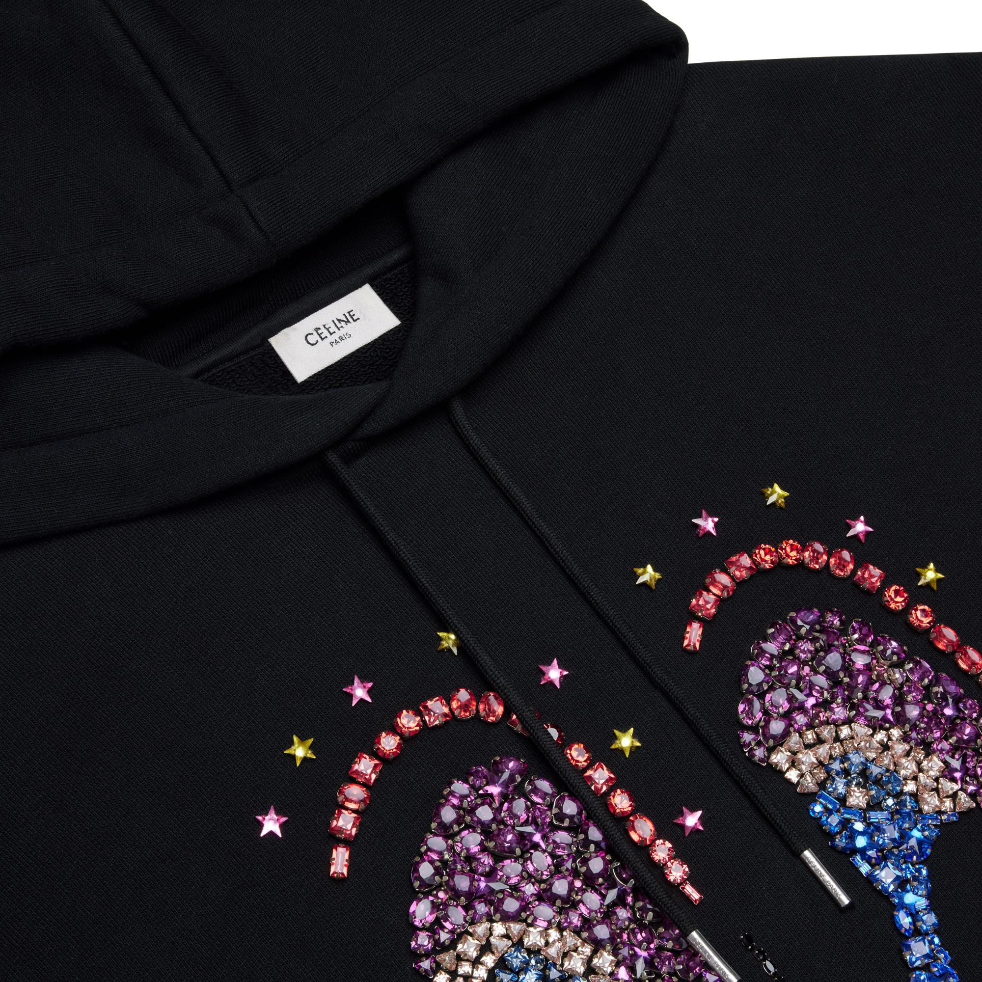 Hoodie Over Embroidery Face - Black - Image 7