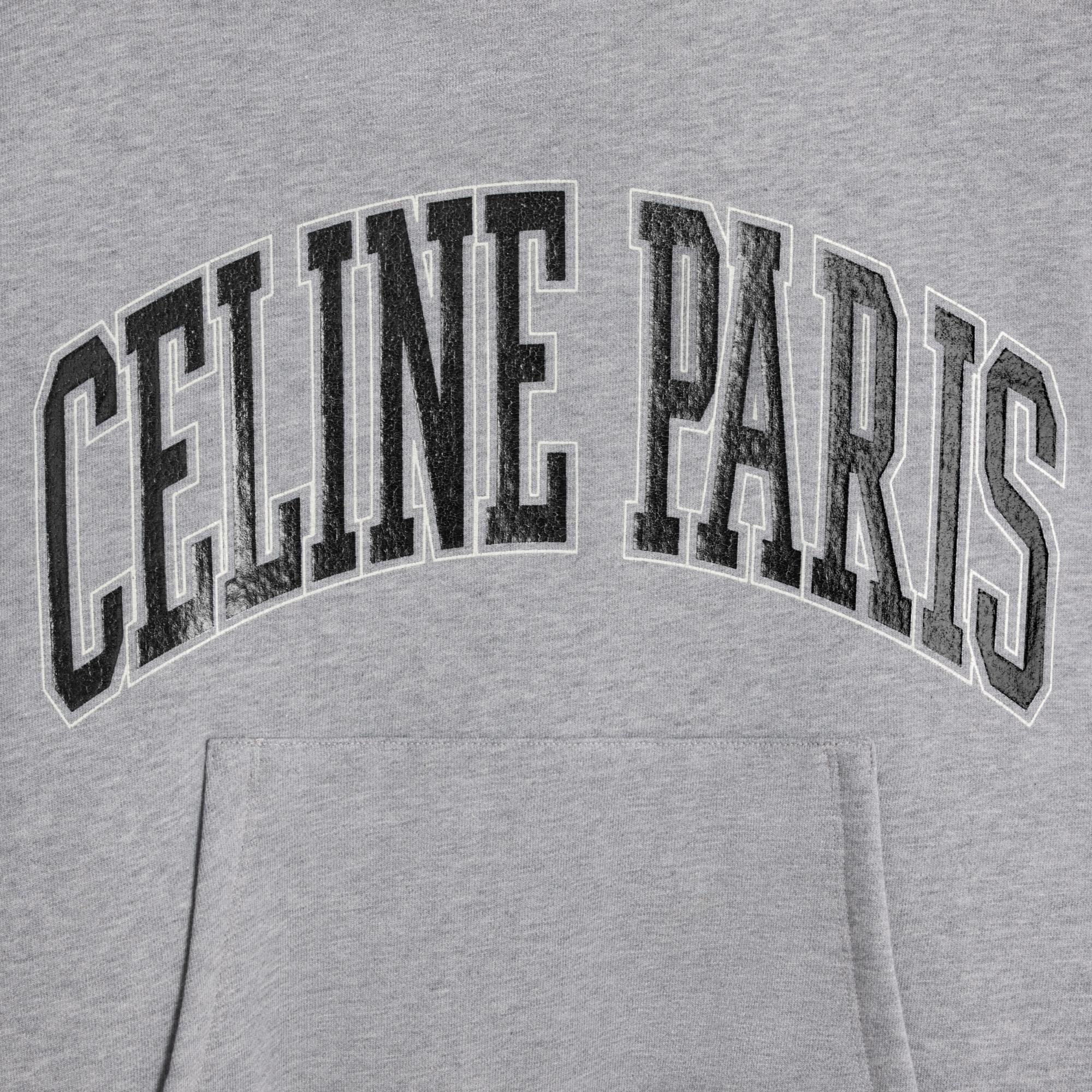 Hoodie Oversize Celine Paris - Grey Melange/Navy Stonewashe - Image 4