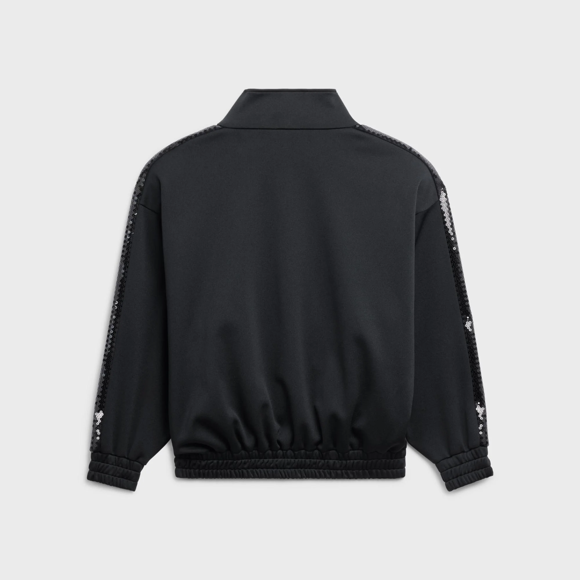 Embroidered Zip-Up Athletic Jacket - Black - Image 2