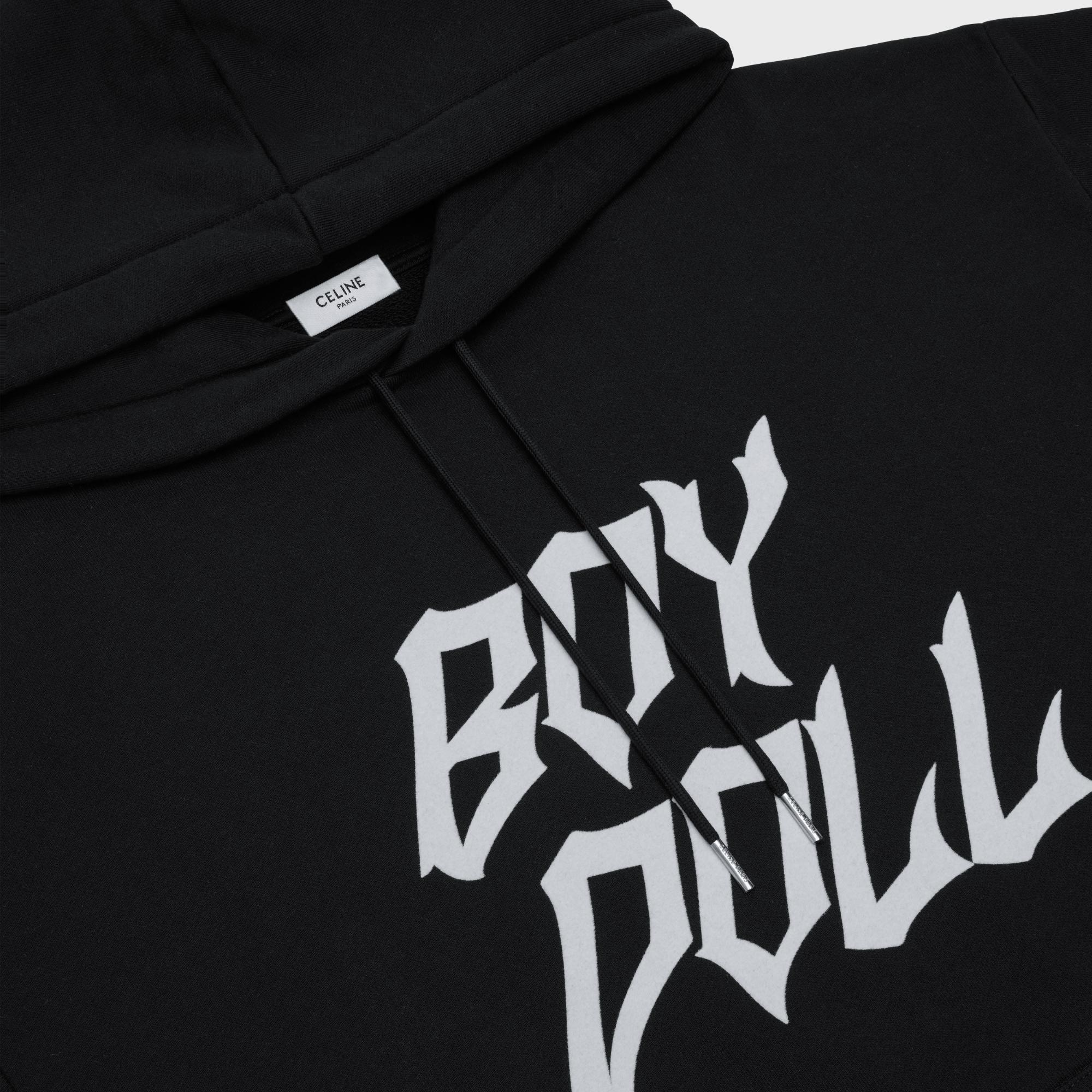 Loose Boy Doll Flock Hoodie - Black/White - Image 3