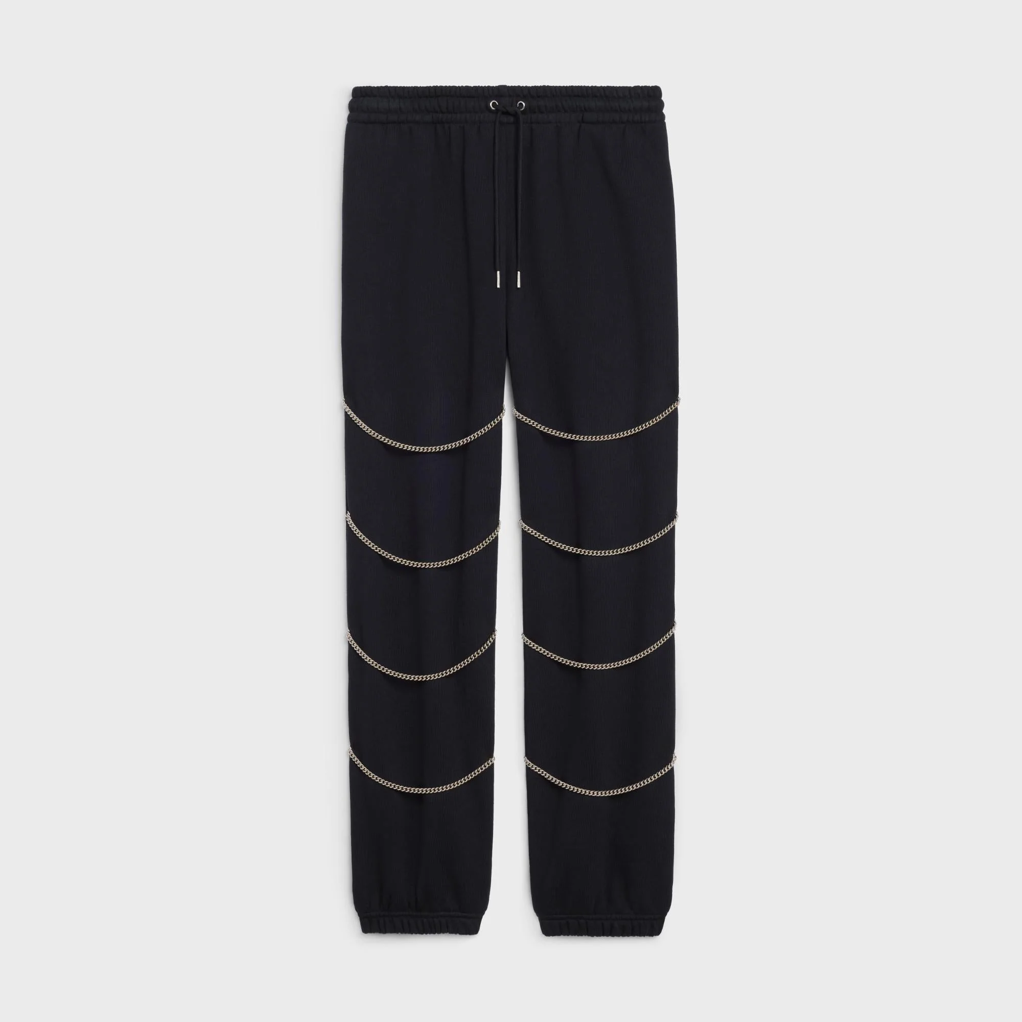 Joggers With Chain Detail - Black