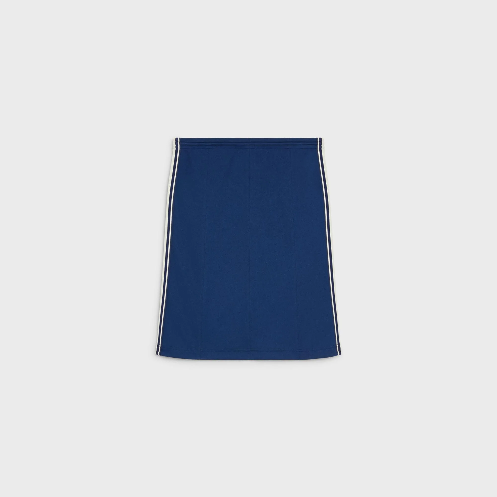 Straight Skirt With Two-Tone Band - Blue/White - Image 3