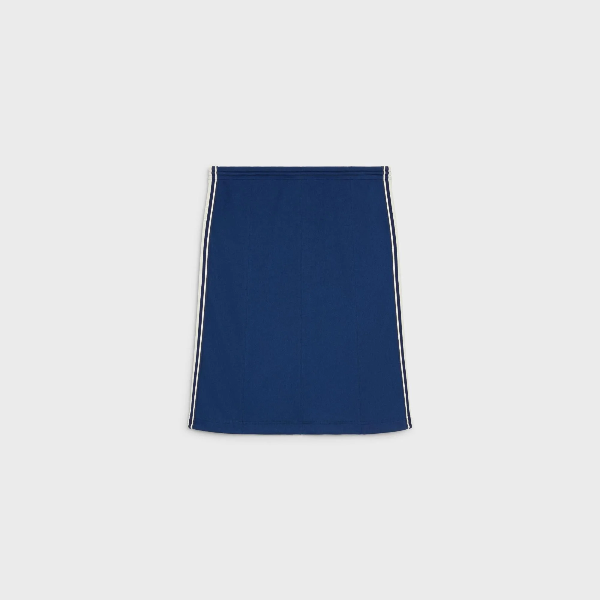 Straight Skirt With Two-Tone Band - Blue/White - Image 4