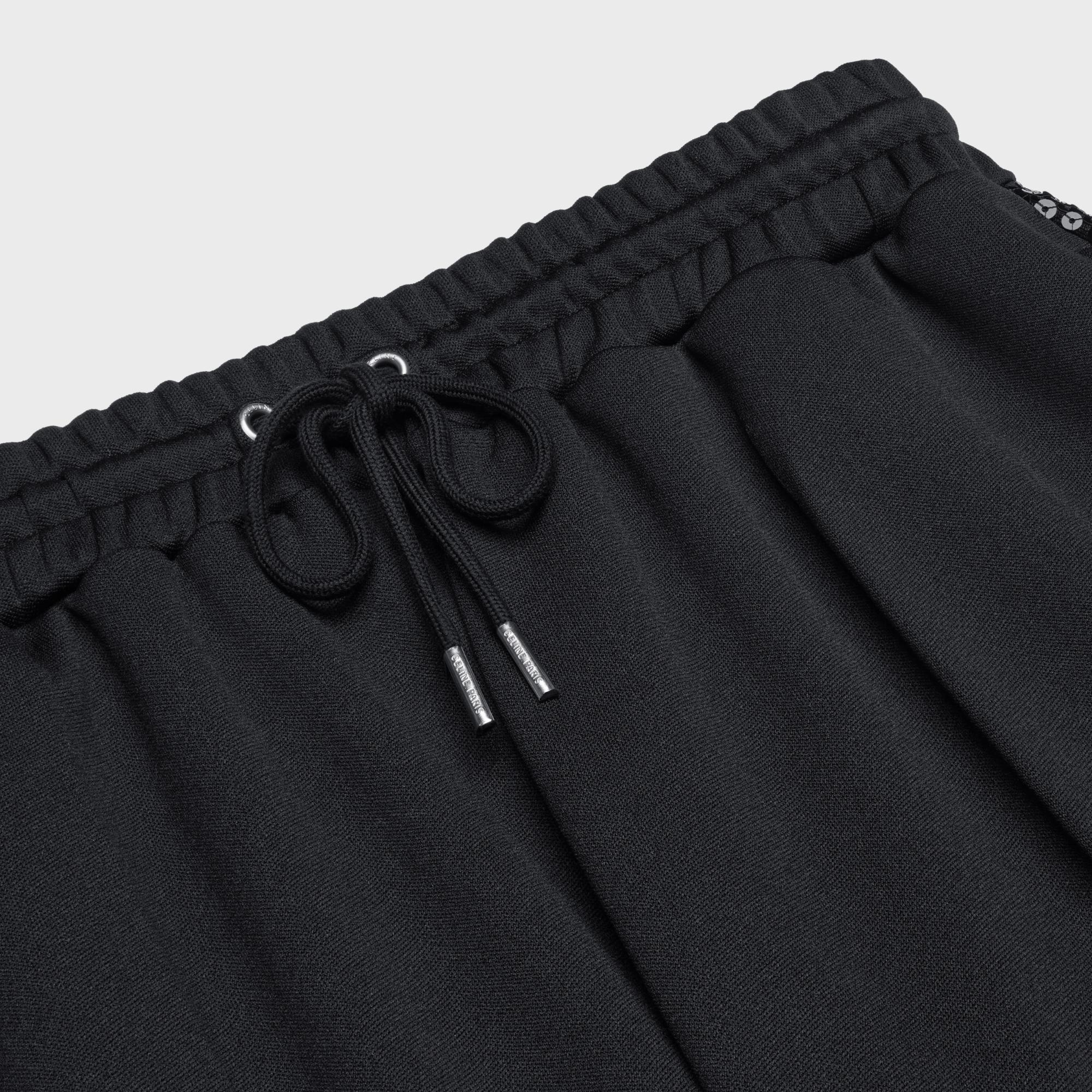 Straight Bermuda With Embroidered Bands - Black - Image 4