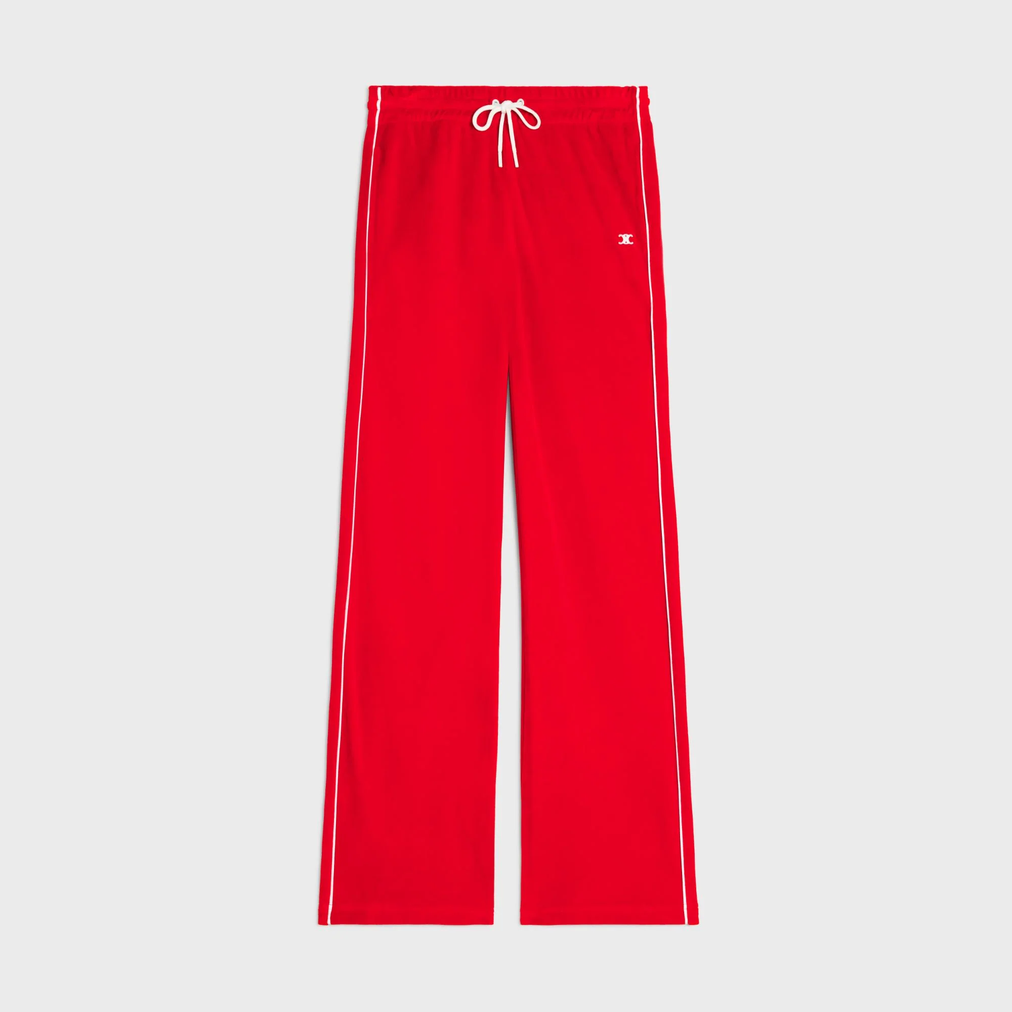 Triomphe Straight Joggers - Poppy Red/Off White - Image 2