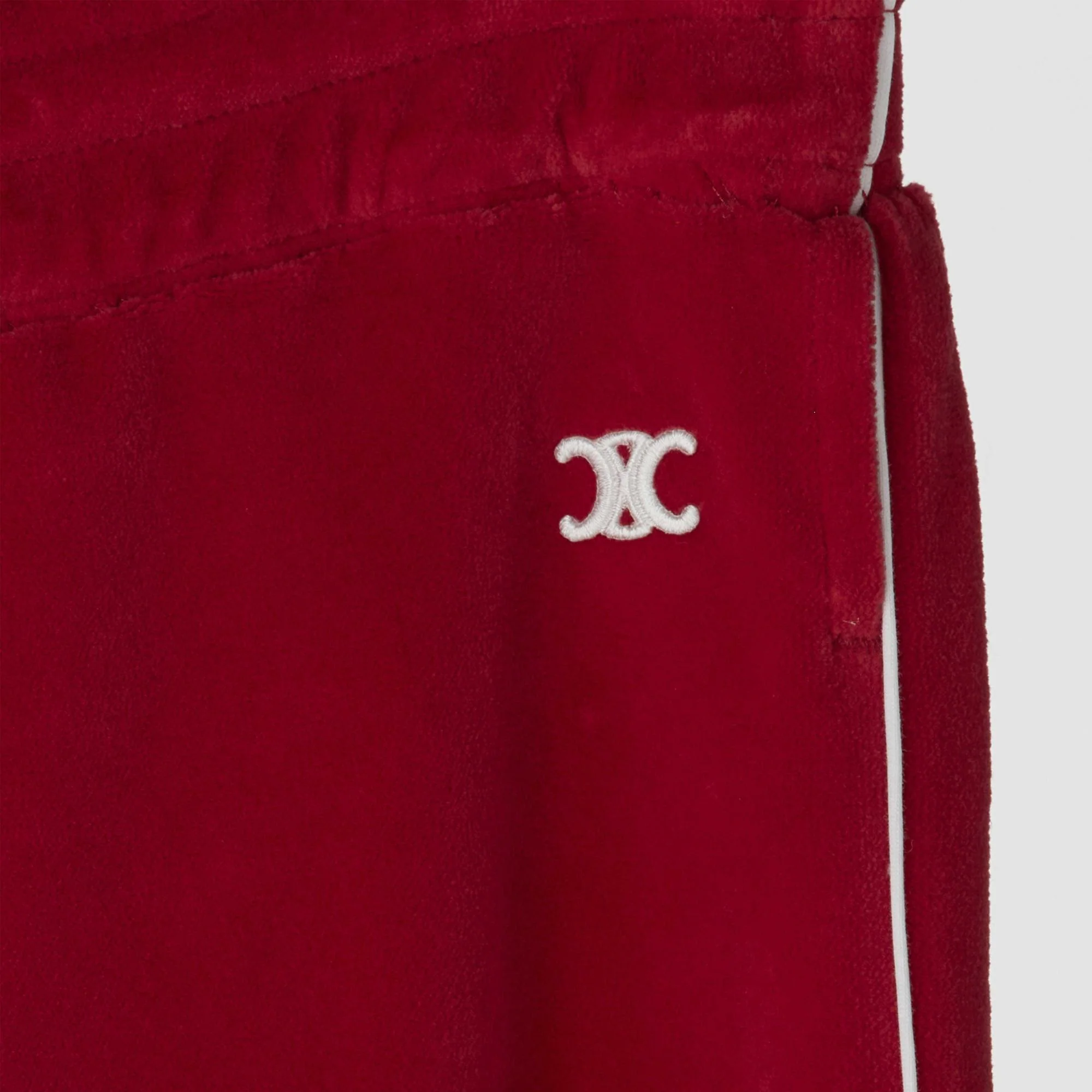 Triomphe Straight Joggers - Poppy Red/Off White - Image 7