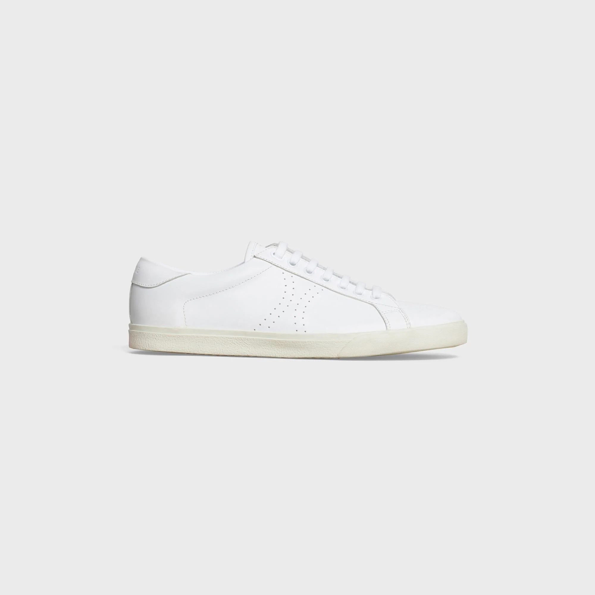 Celine Triomphe Sneakers - Low Lace Up Sneaker Perf Logo - White - Image 3
