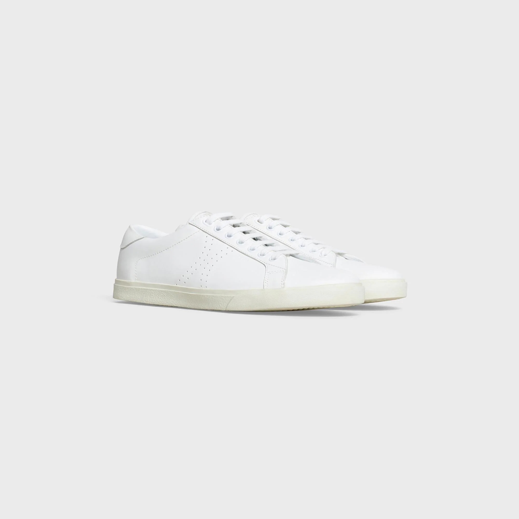 Celine Triomphe Sneakers - Low Lace Up Sneaker Perf Logo - White