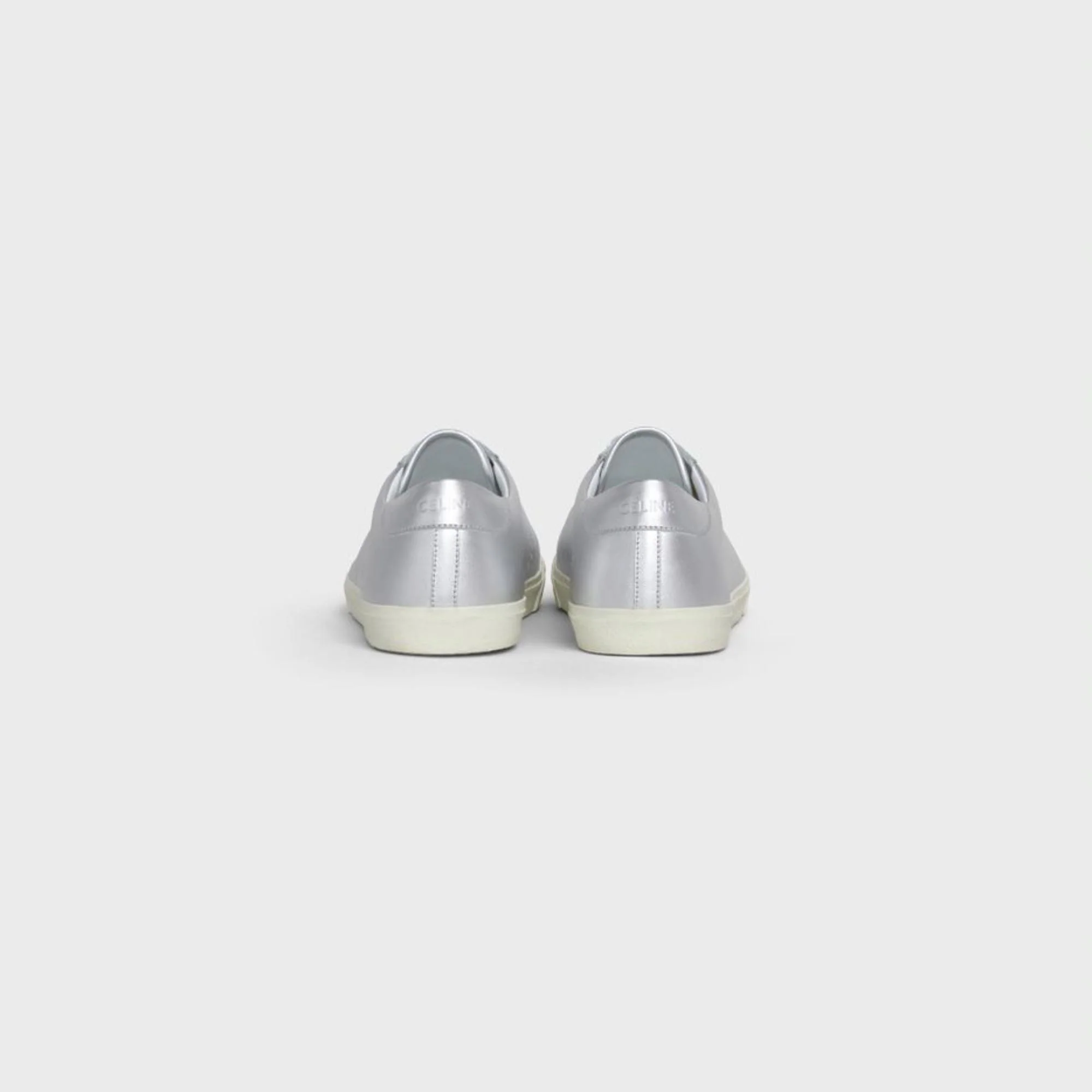 Low Lace Up Sneaker With Perfo - Silver - Image 3