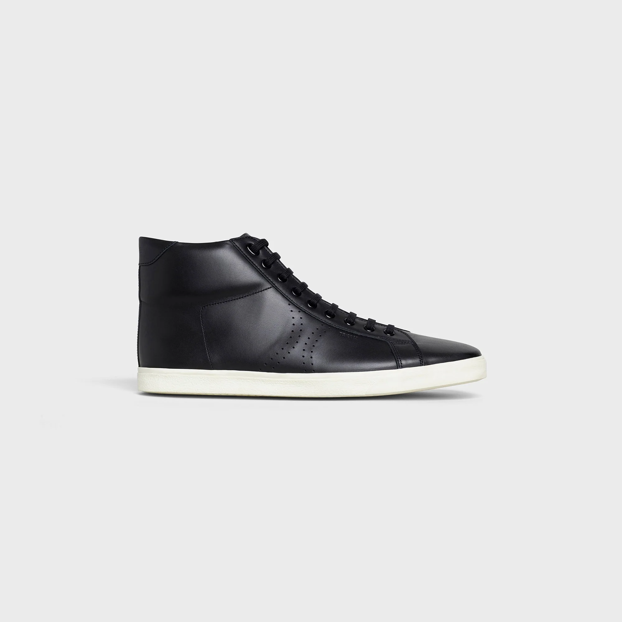Mid Lace Up Sneaker With Perfo - Black