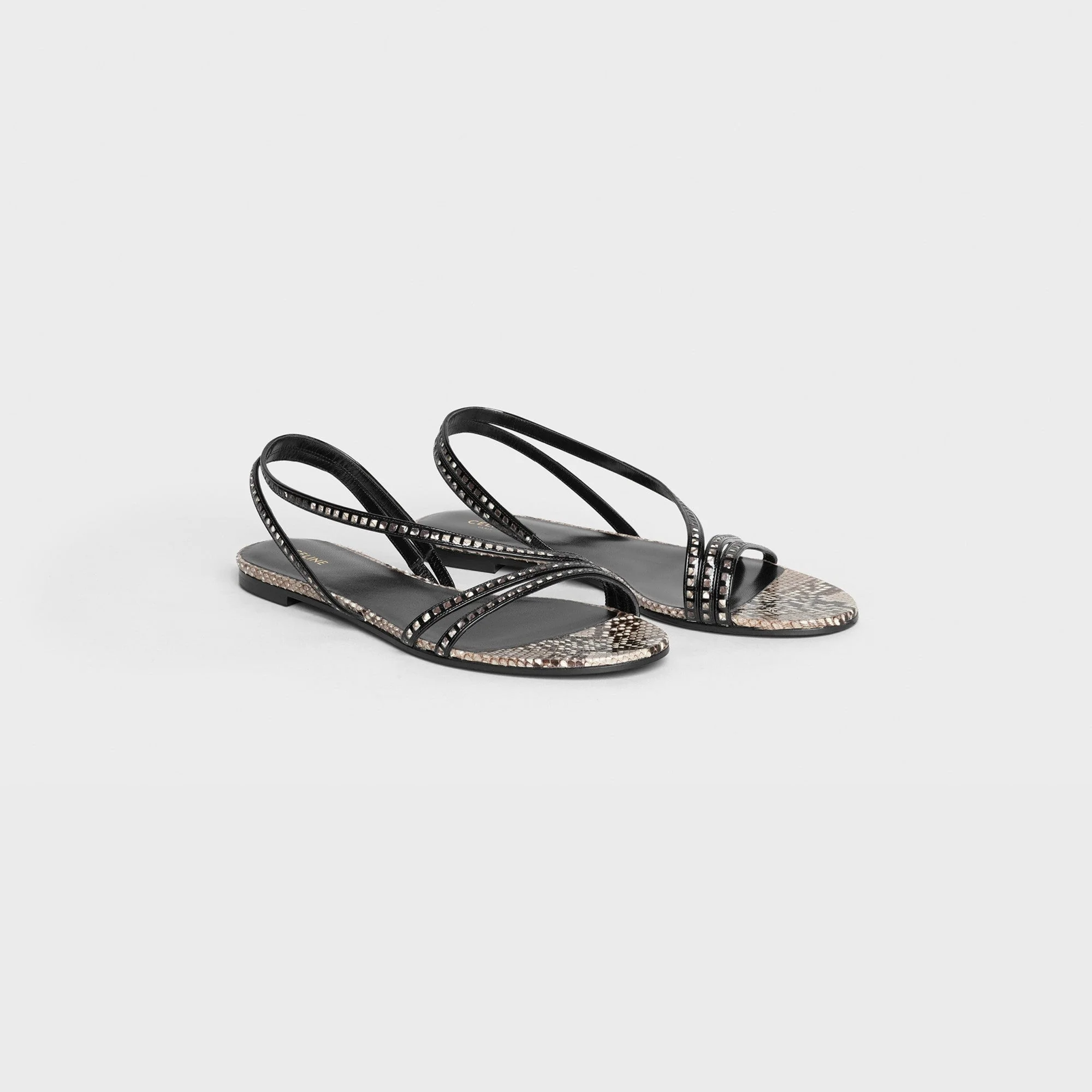 Square Cut Straps Sandal 05 - Black/Natural - Image 2
